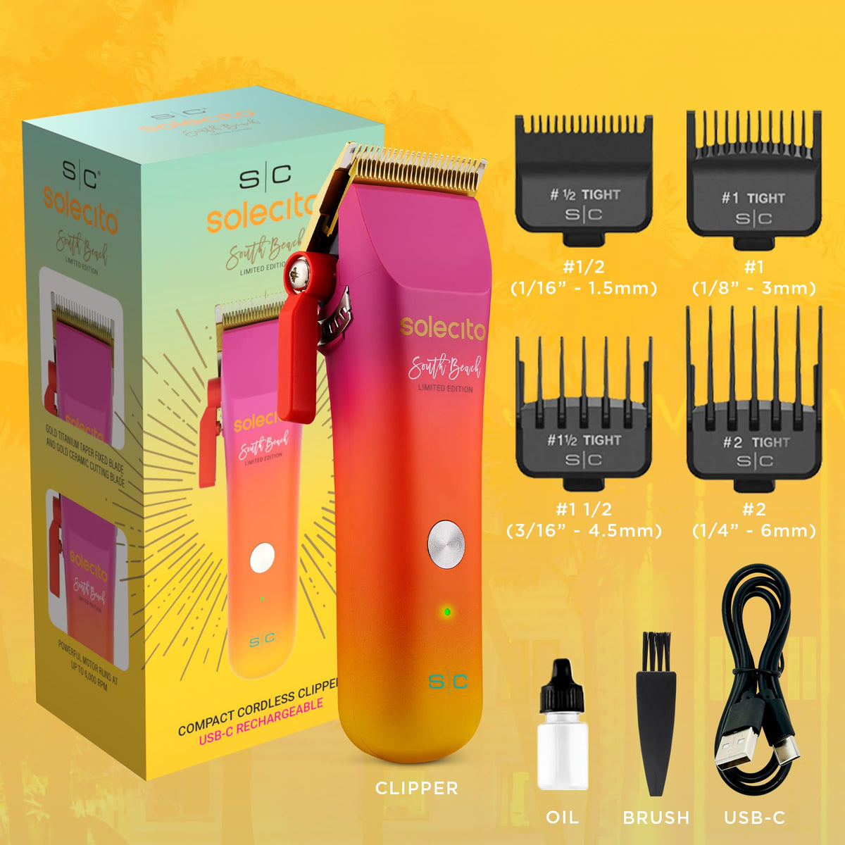 Light Goldenrod STYLECRAFT Solecito Compact Cordless Professional Hair Clipper