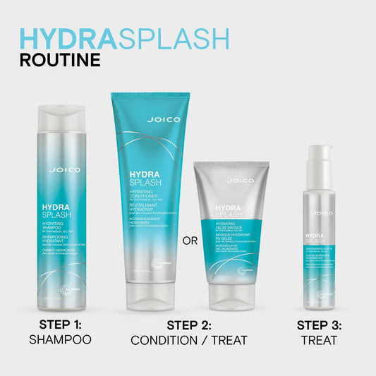Lavender Joico HydraSplash Replenishing Leave-In | For Fine, Medium, Dry Hair | Boost Shine & Softness | Tame Frizz & Hydrate | With Sea Kelp & Coconut Water | 3.38 Fl Oz