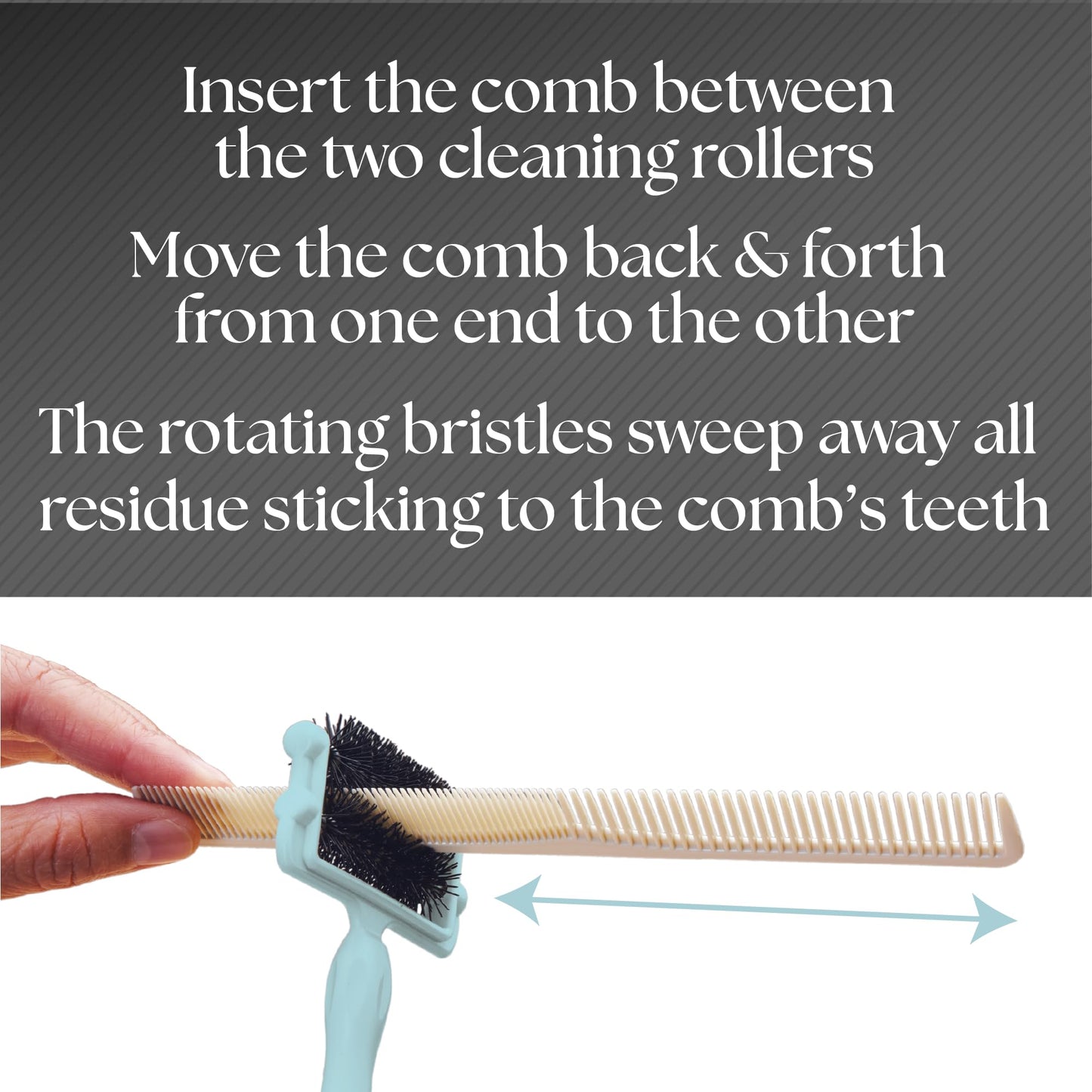 White Smoke Olivia Garden Comb Cleaner 2-tools-in-1