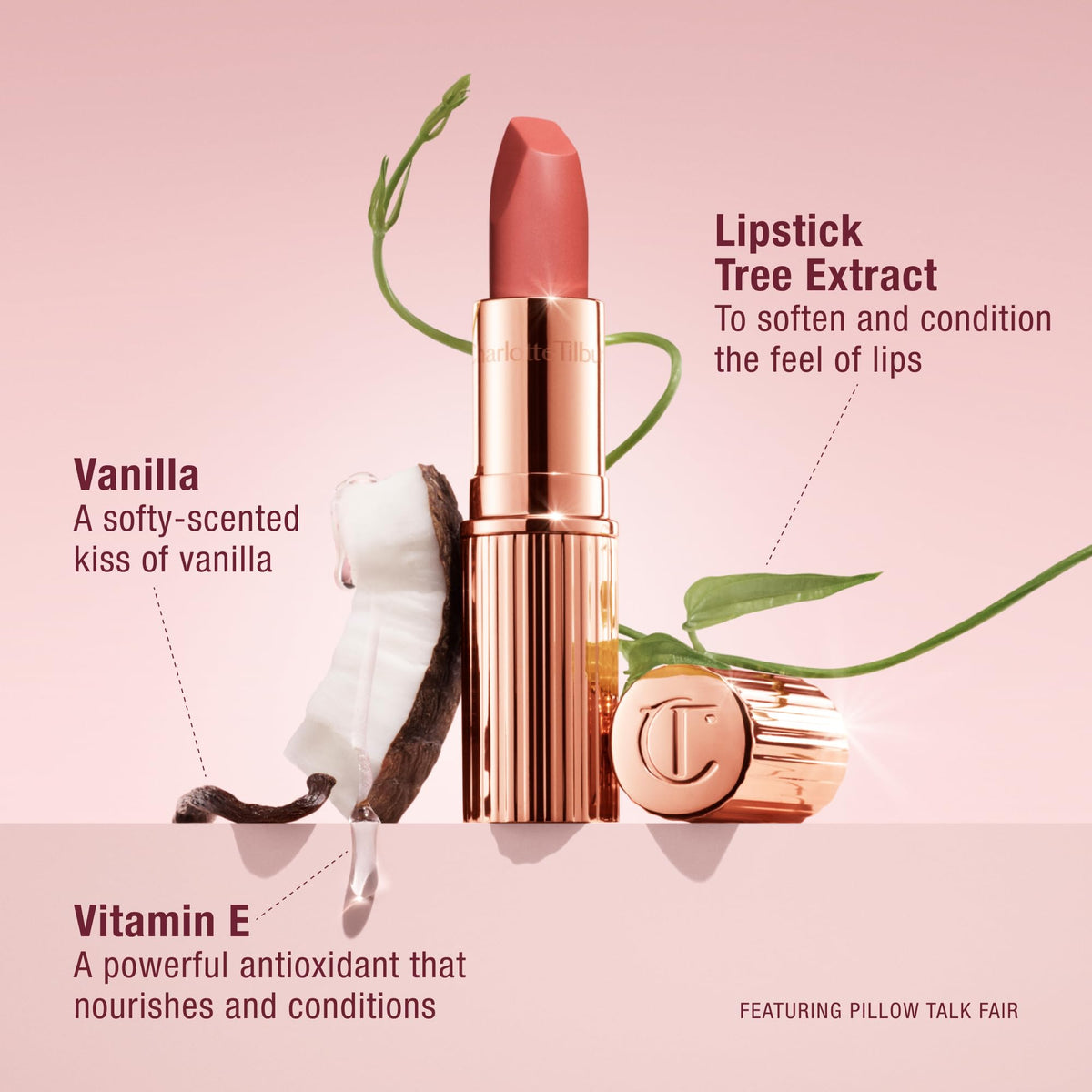 Misty Rose Charlotte Tilbury Matte Revolution Lipstick - Long Lasting, Hydrating