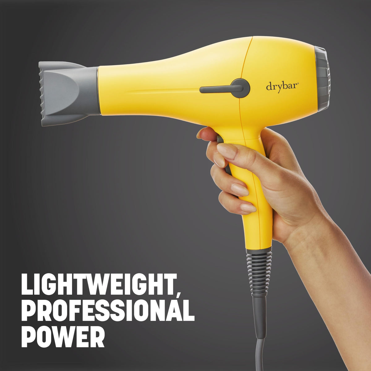 Dark Slate Gray Drybar Buttercup Ionic Blow Dryer With 2 Concentrator Nozzles