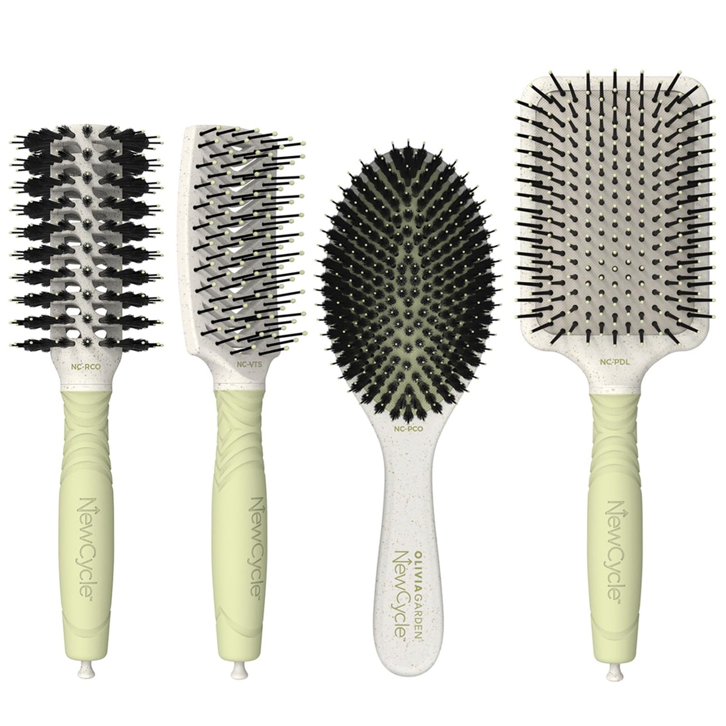 White Smoke Olivia Garden NewCycle Ionic bristles Cushion Hair Brush and made from 100% recycled material (except bristles and cushion)