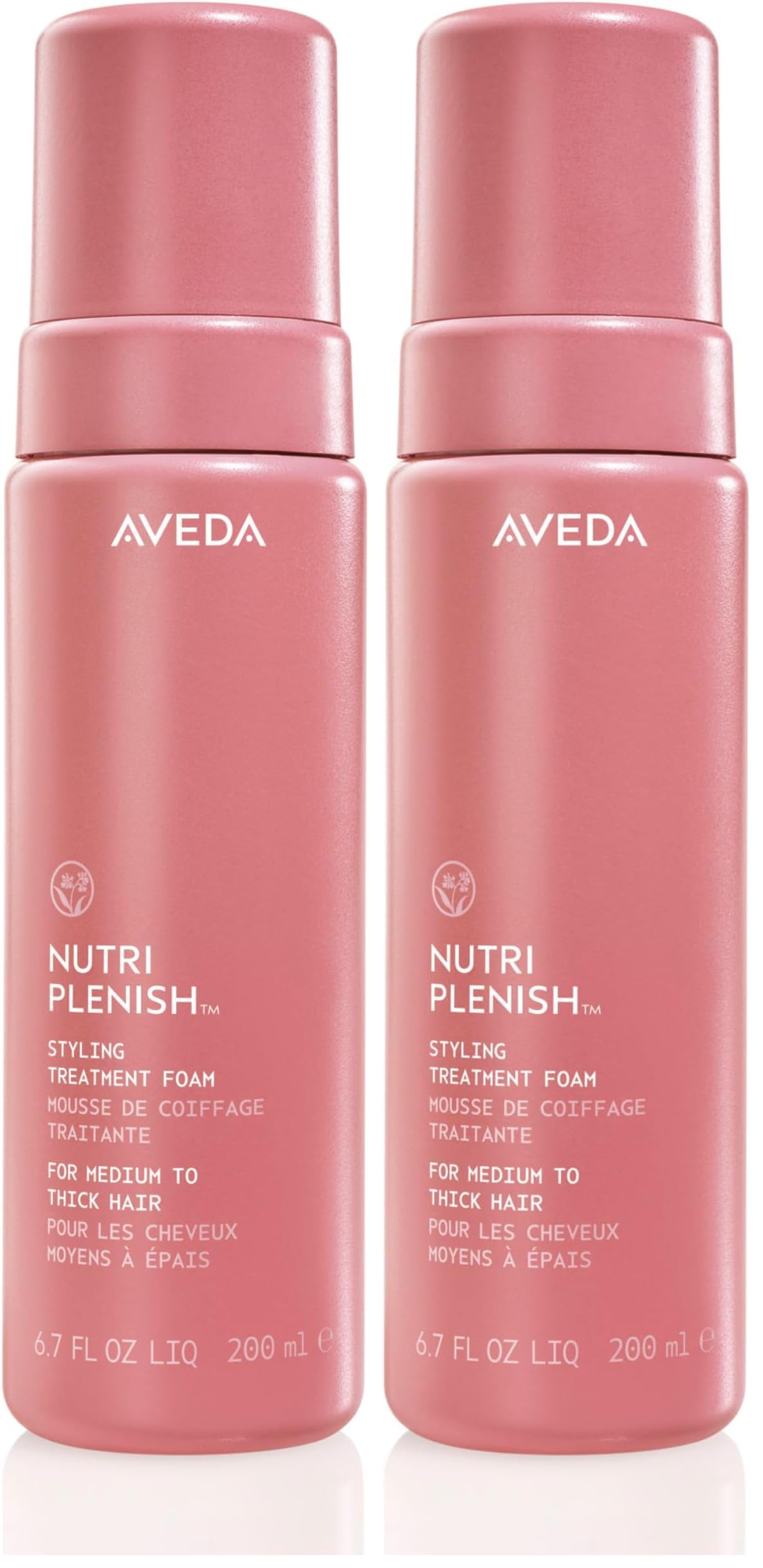 Dark Salmon AVEDA Nutriplenish Styling Treatment Foam | Soft Hold Styling Foam for Medium to Thick Dry Hair | Hydrates and Nourishes | 94% Naturally Derived*, 6.7 Fl Oz