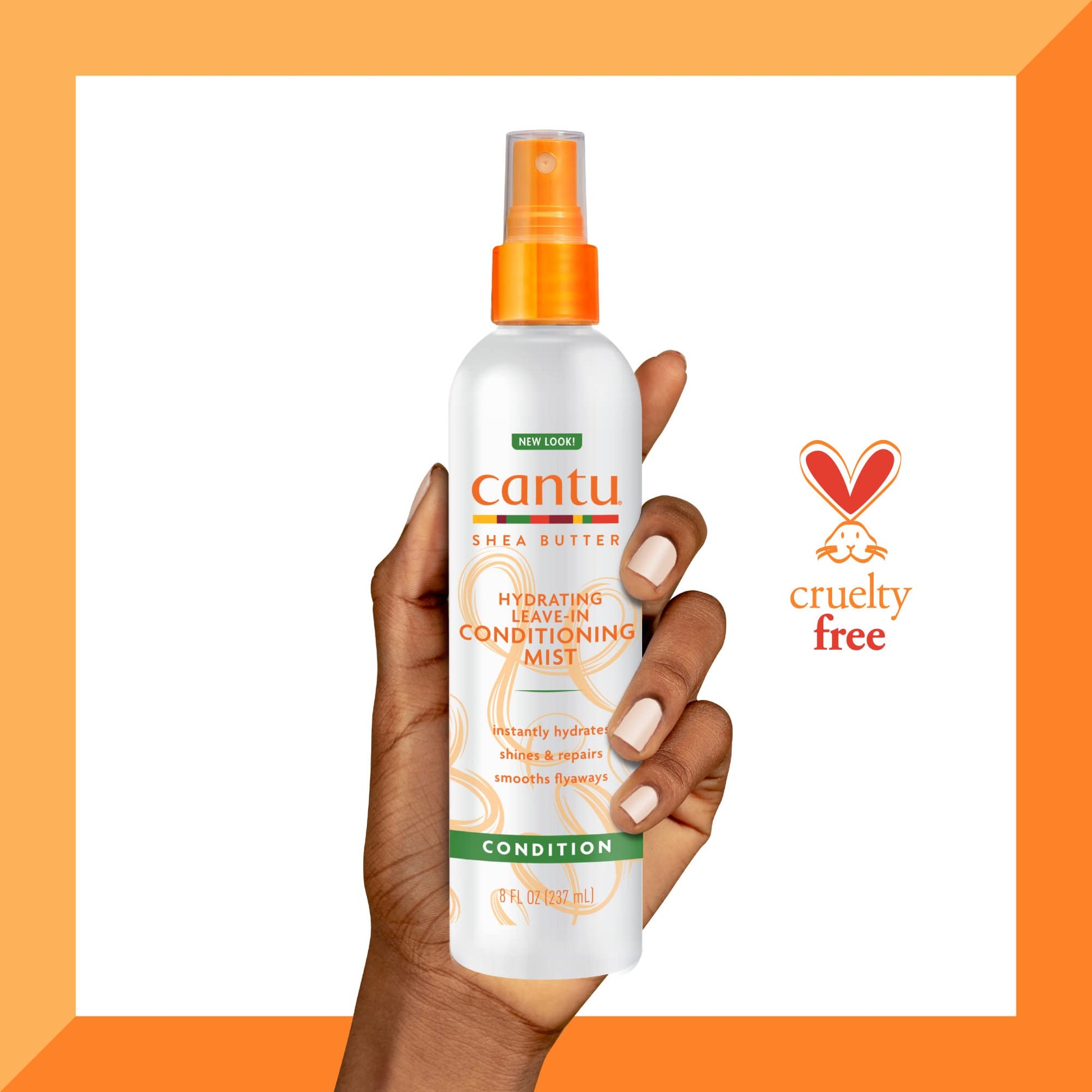 White Smoke Cantu Leave-In Conditioning Mist with Pure Shea Butter, 8 fl oz (Pack of 2)