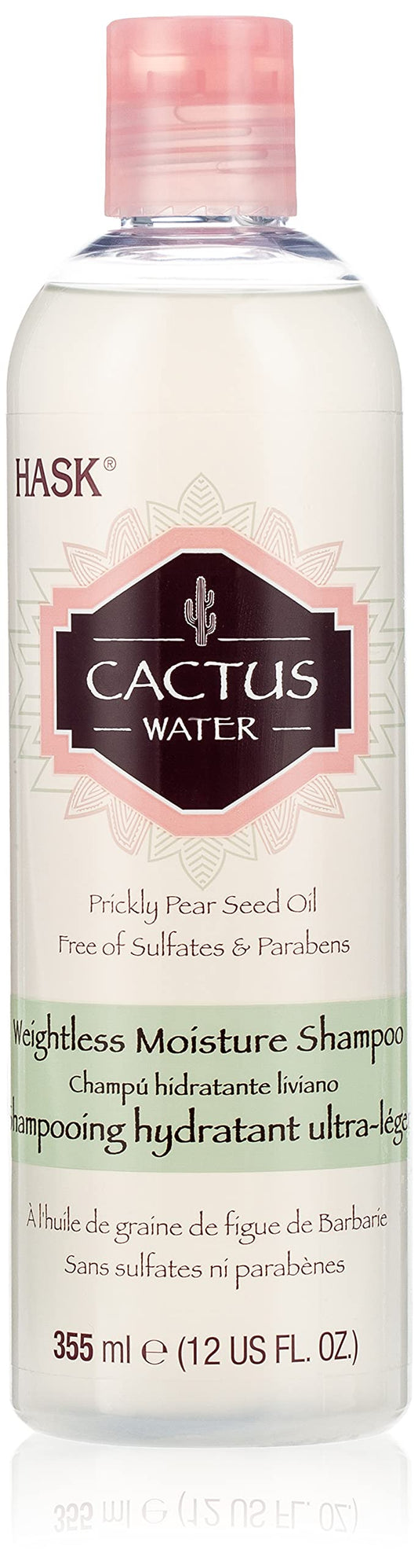 White Smoke Hask Cactus Water Prickly Pear Seed Oil Weightless Moisture Shampoo, 12 Oz