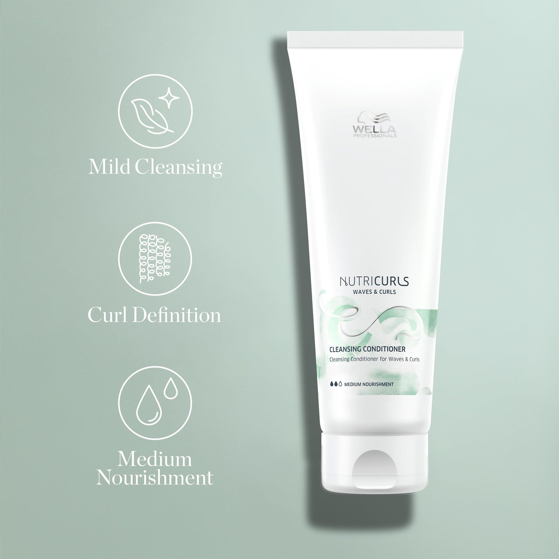 Light Gray Wella Professionals Nutricurls Cleansing Conditioner for Waves and Curls | Nourish and Define Curly Hair | 8.4 Fl Oz