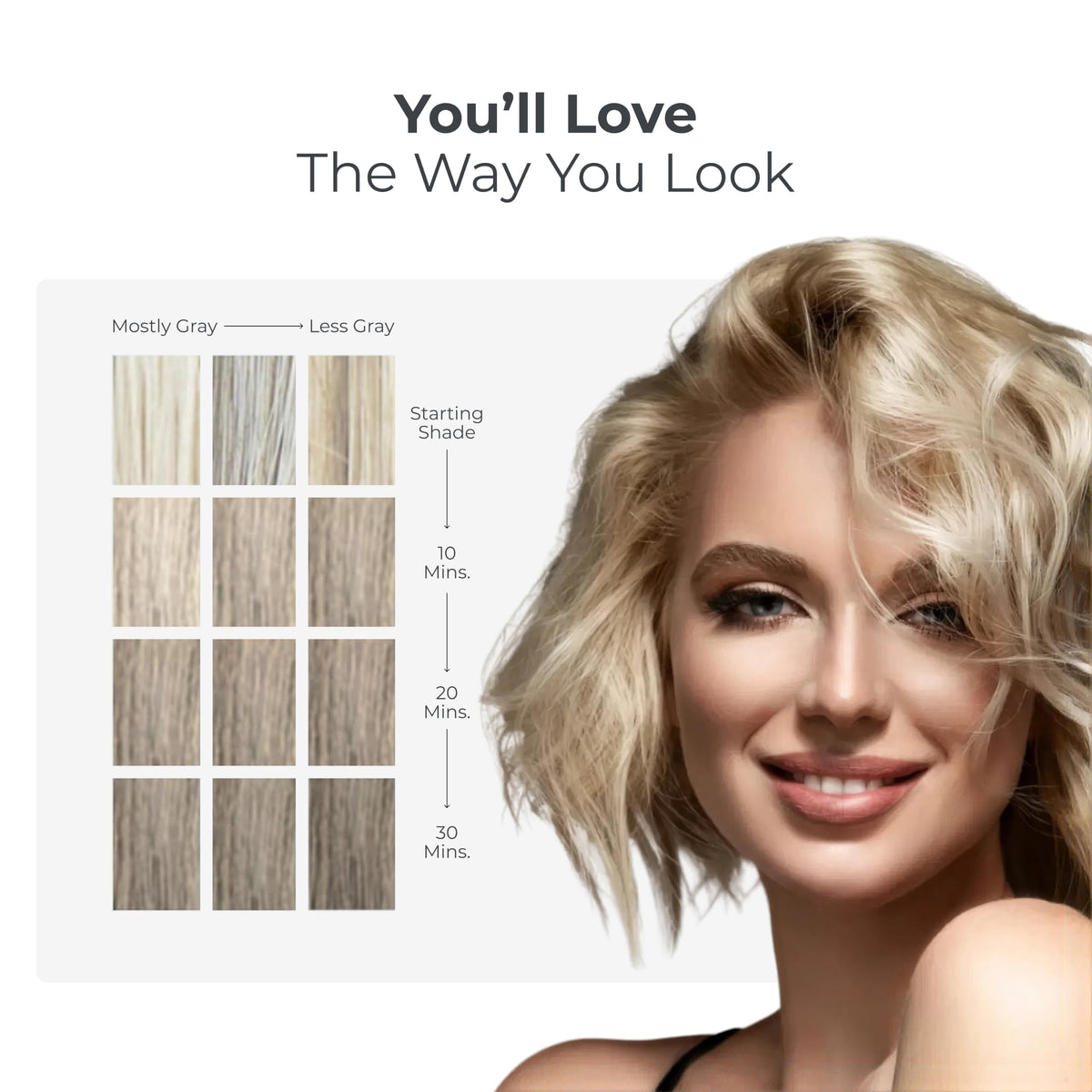 White Smoke Simpler Hair Color - Women's Full Coverage Hair Dye Kit, Champagne Blonde
