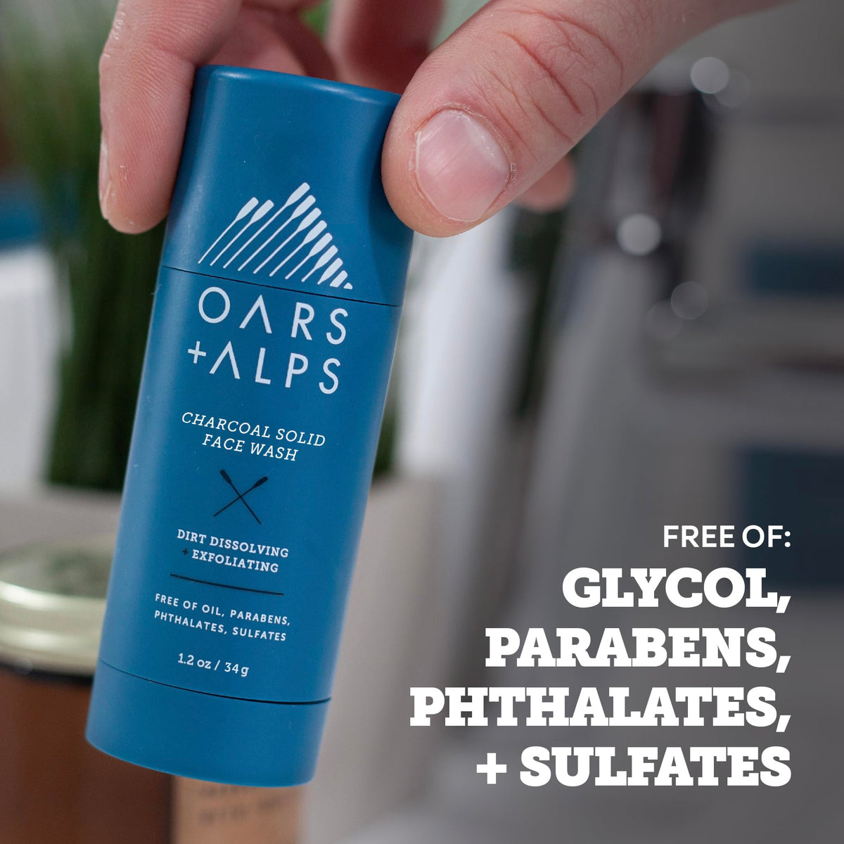 Dim Gray Oars + Alps Exfoliating Face Wash Stick, Travel Friendly, 1pk, 1.2oz
