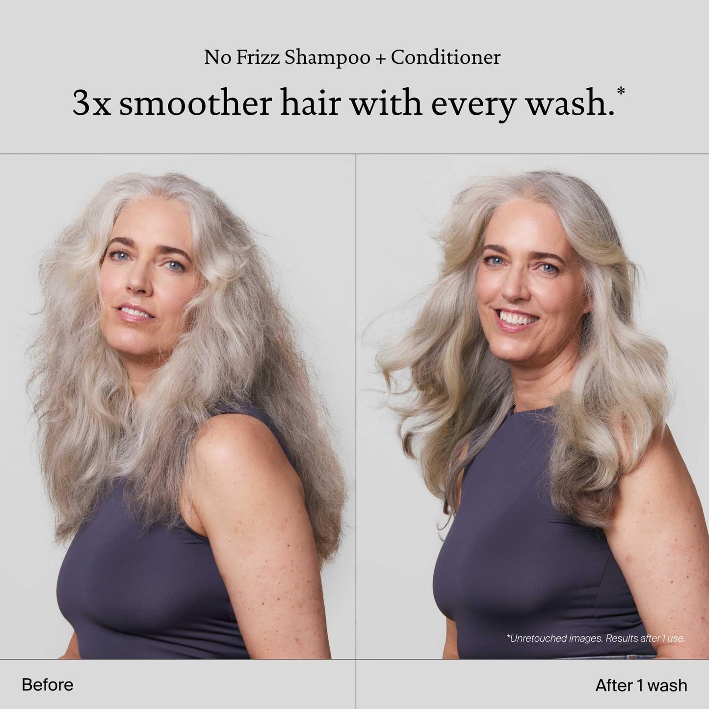 Light Gray Living Proof No Frizz Shampoo Controls Frizz, Smoothes and Softens Hair for All Hair Types, 8 oz