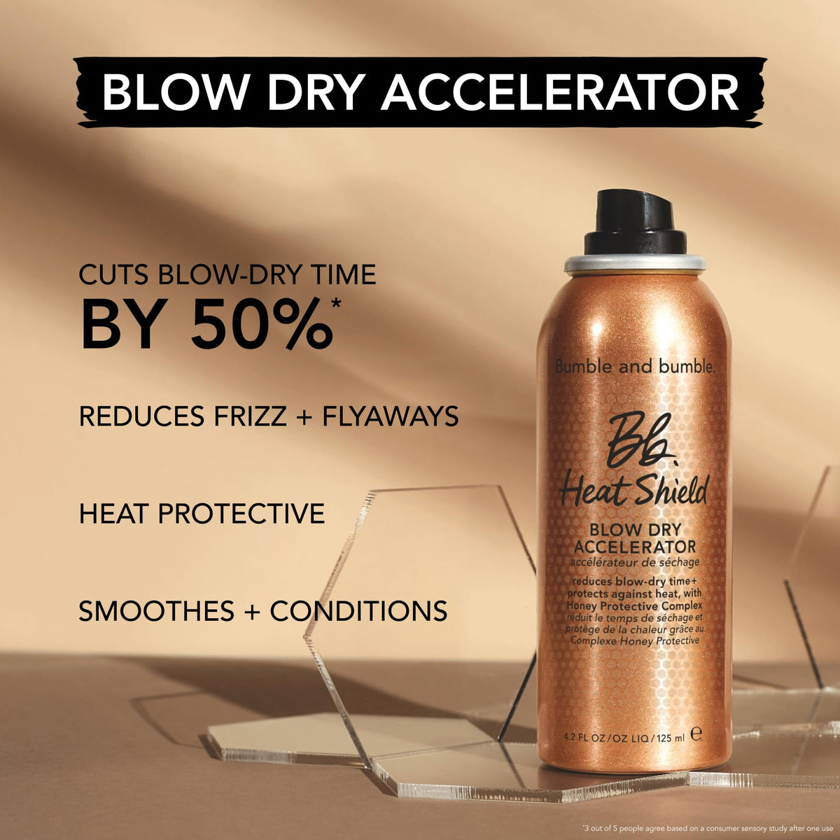 Wheat Bumble and bumble. Heat Shield Blow Dry Accelerator Hair Mist | Reduce Blow Dry Time, Anti Frizz, Heat Protection, Smooths | For All Curly, Wavy, Straight Hair Types, 4.2 Fl Oz