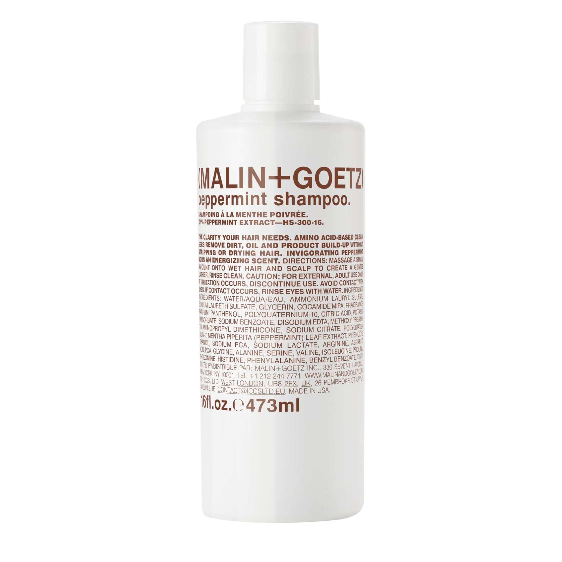 White Smoke MALIN+GOETZ Shampoo Clarifying Peppermint | Daily Cleanser with Amino Acids | Vegan, Sulfate-Free & Unisex (16 Fl Oz)