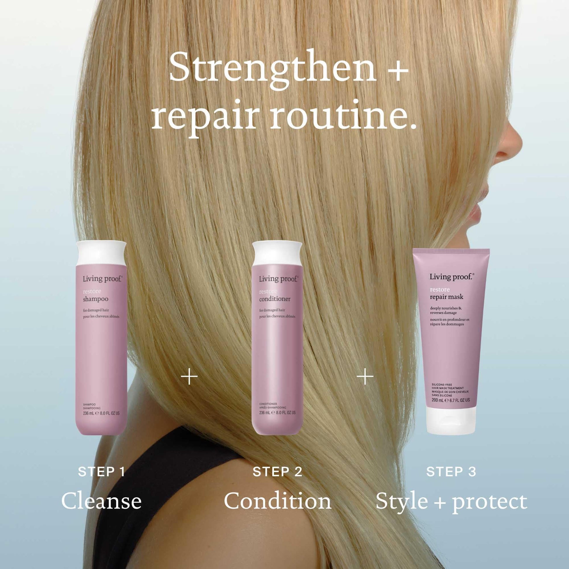 Rosy Brown Living Proof Restore Shampoo Repairs & Strengthens, Adds Shine For All Hair Types, 24 oz
