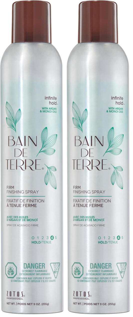 Light Gray Bain de Terre Hairspray | Argan & Monoi Oils | 9 Fl Oz