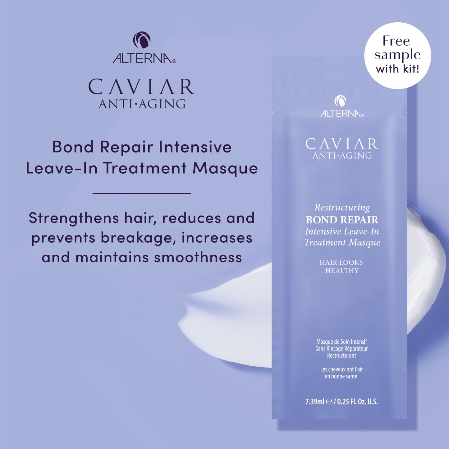 Light Steel Blue Alterna Haircare CAVIAR Anti-Aging Restructuring Bond Repair Travel Kit - Shampoo, Conditioner, Masque | Strengthens and Protects Damaged Hair