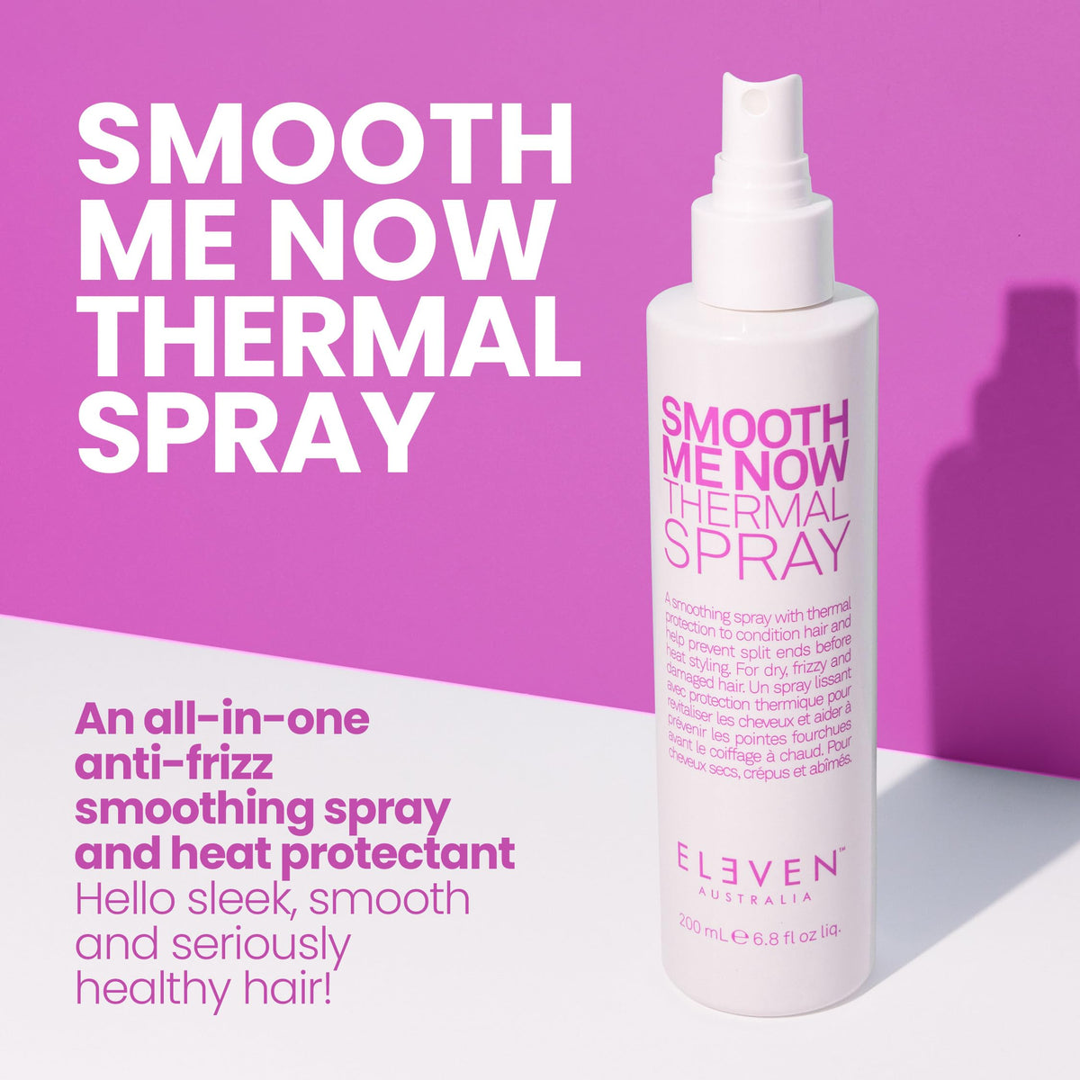 Orchid ELEVEN AUSTRALIA Smooth Me Now Thermal Spray, Heat Protectant - 6.8 Fl Oz