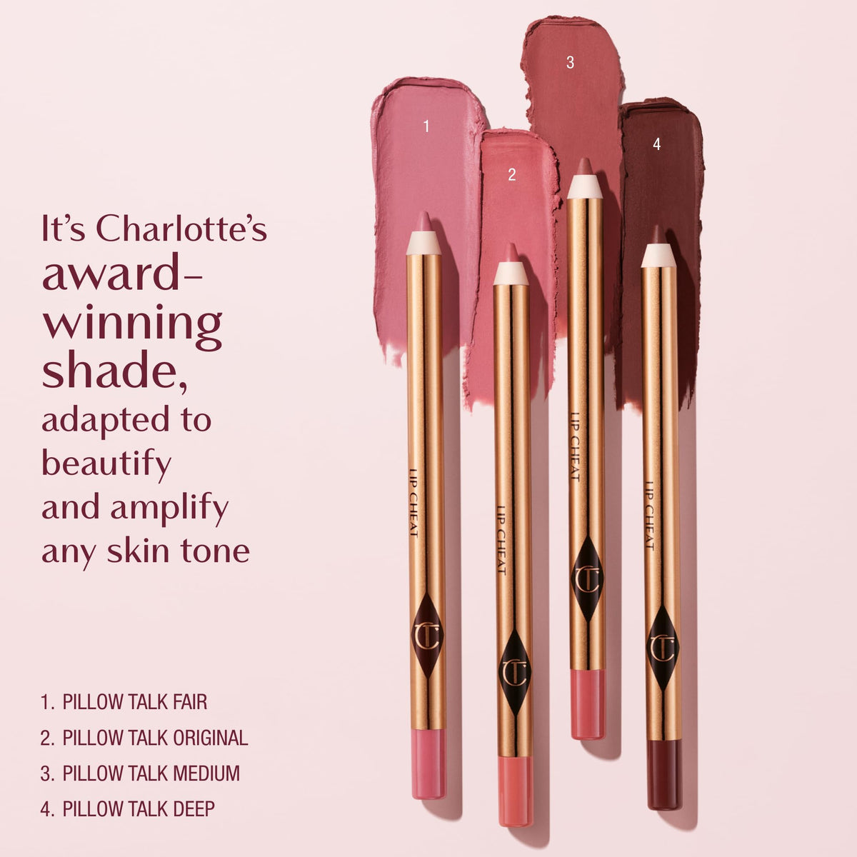 Misty Rose Charlotte Tilbury Lip Cheat Lip Liner Pencil - Gives Lips a Fuller-Looking, Defined Pout - Enriched with Jojoba Oil & Hyaluronic Acid - Waterproof, Smudge-Proof & Transfer-Proof