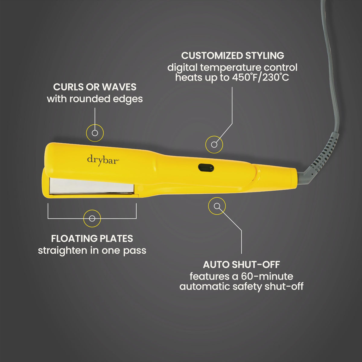 Dim Gray Drybar The Tress Press 1" Straightening Iron
