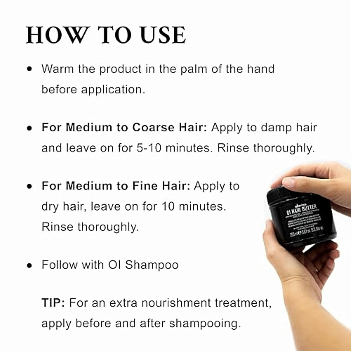 White Smoke Davines OI Hair Butter Smoothing Deeply Nourishing Mask For All Hair Types