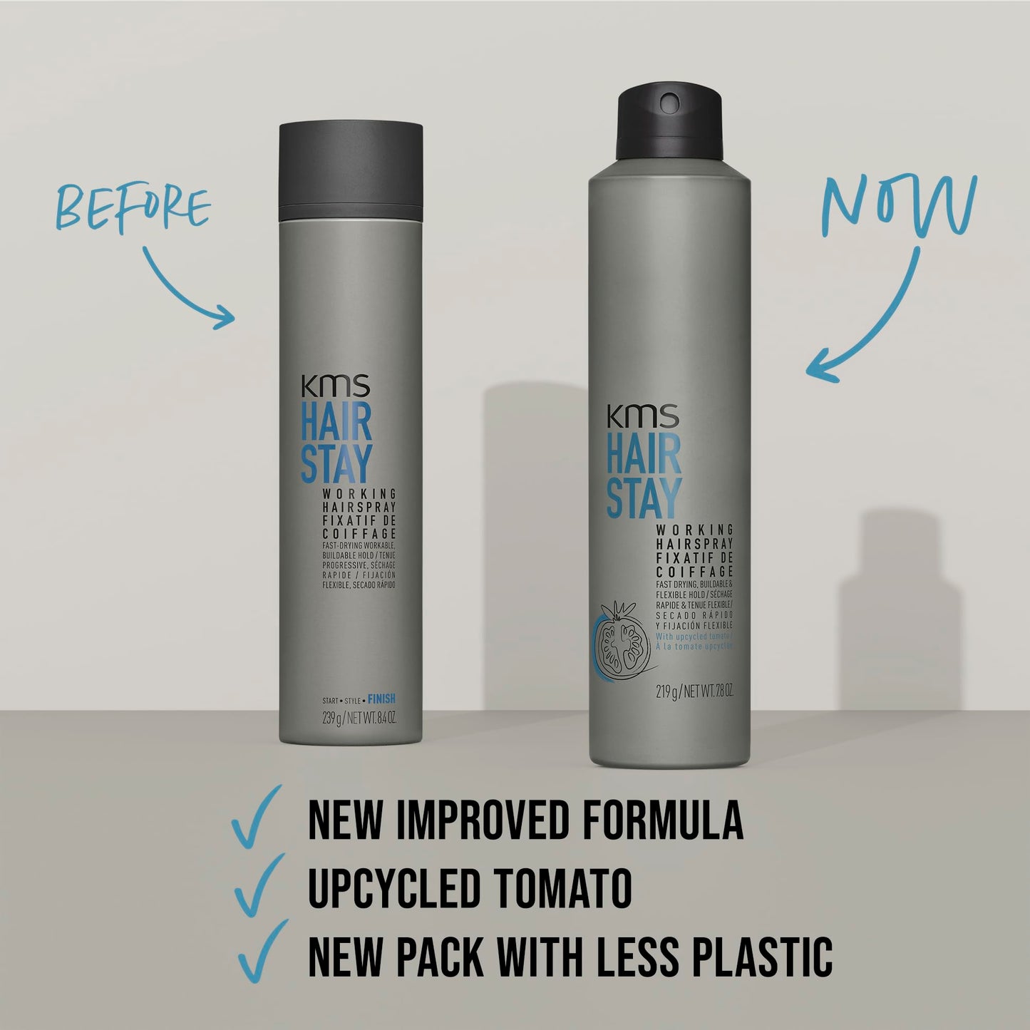 Dark Gray HairStay Working Hairspray, Lasting Buildable Hold, 75ml