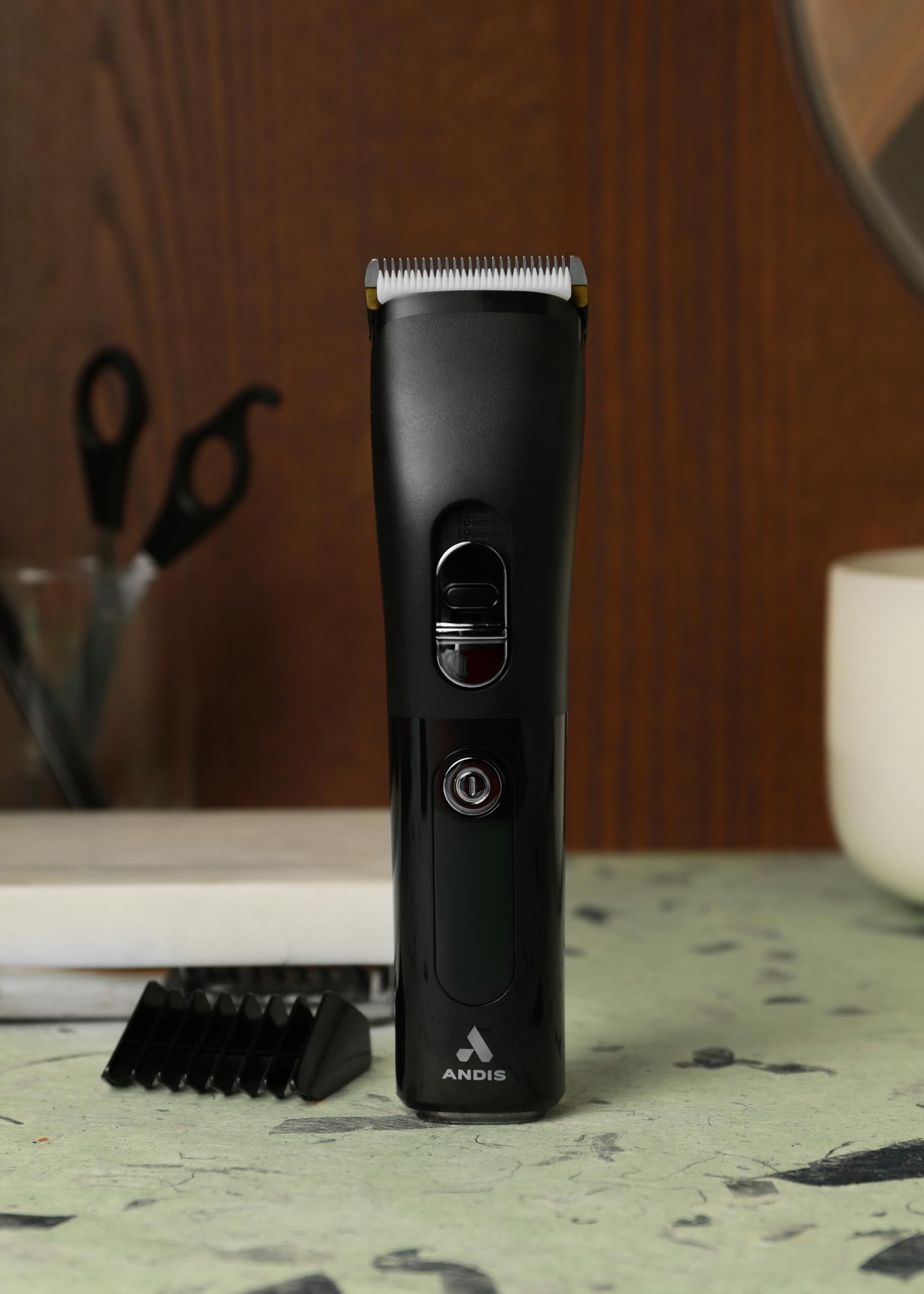 Dark Slate Gray Andis 560547 Envision Cordless High-Speed Hair Clipper, 21-Piece Kit, Adjustable Blade, 1.5” LED Digital Display Screen, Black