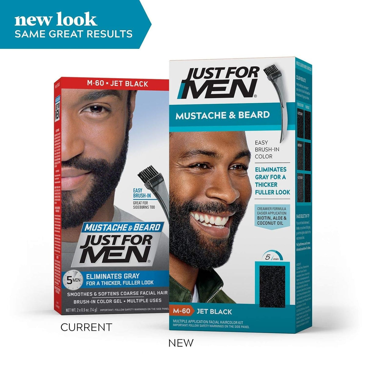 White Smoke JUST for Men Color Gel Mustache, Beard & Sideburns 115 Jet Black 1 Each (Pack of 12)