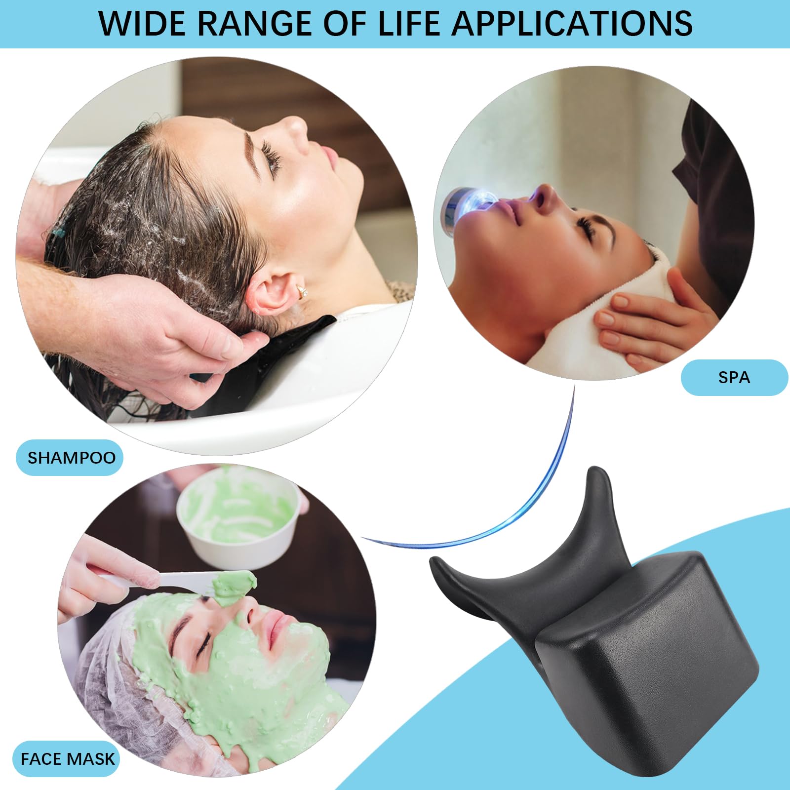 White Smoke Shampoo Neck Rest Cushion, Salon Bowl Neck Rest for Shampoo Bowl Sink Non-Slip Silicone Shampoo Bowl Neck Rest Pillow Salon Hairdressing Spa Washing Sink Basin
