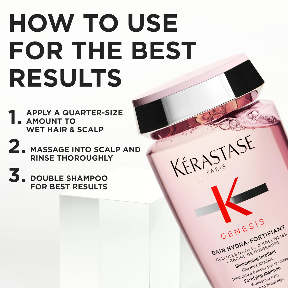 White Smoke Kerastase Genesis Hydra-Fortifiant Shampoo Refill – Weak Hair, 16.9 Fl Oz