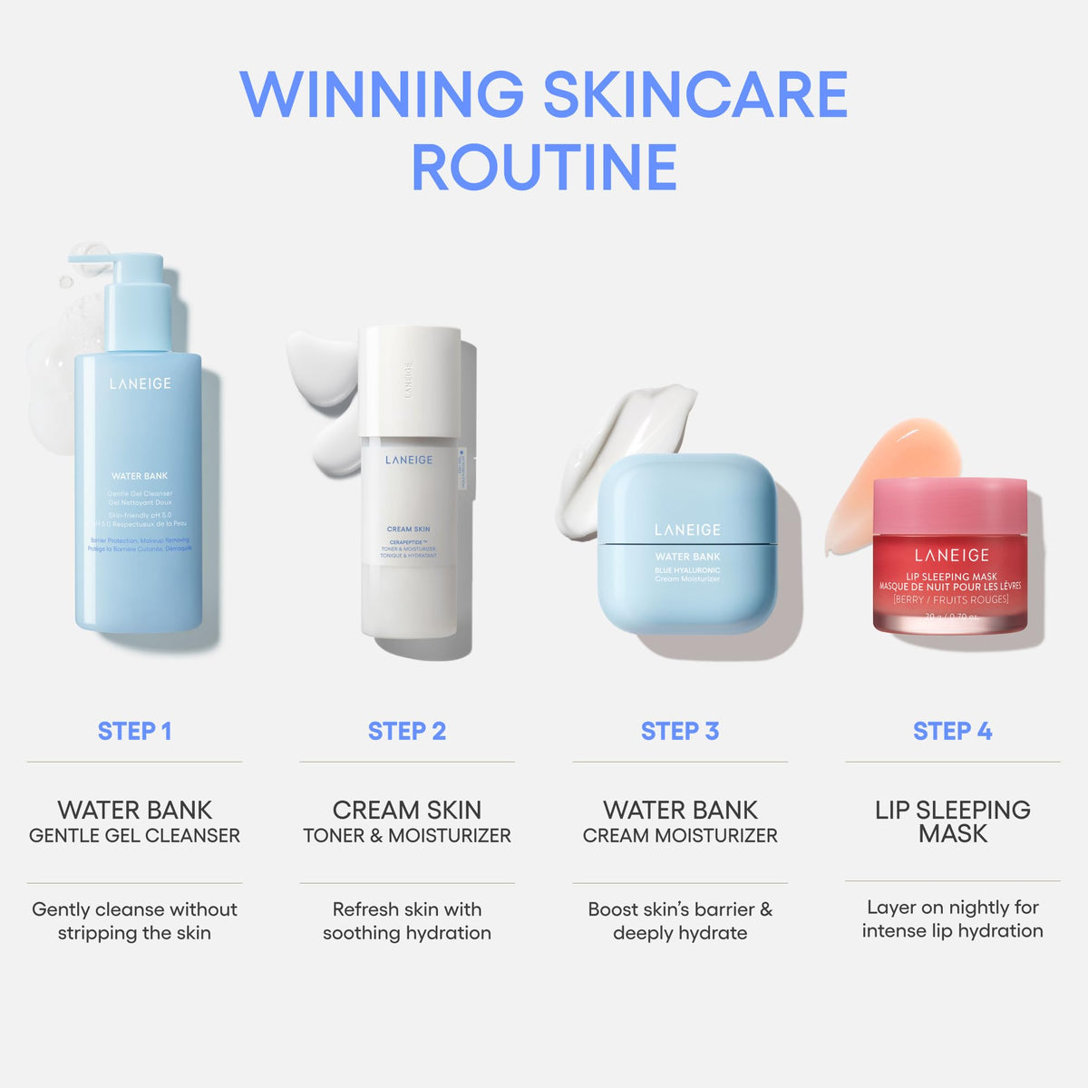 White Smoke LANEIGE Midnight Minis: Limited-Edition Holiday Lip Care Gift Set for Day & Night Hydration