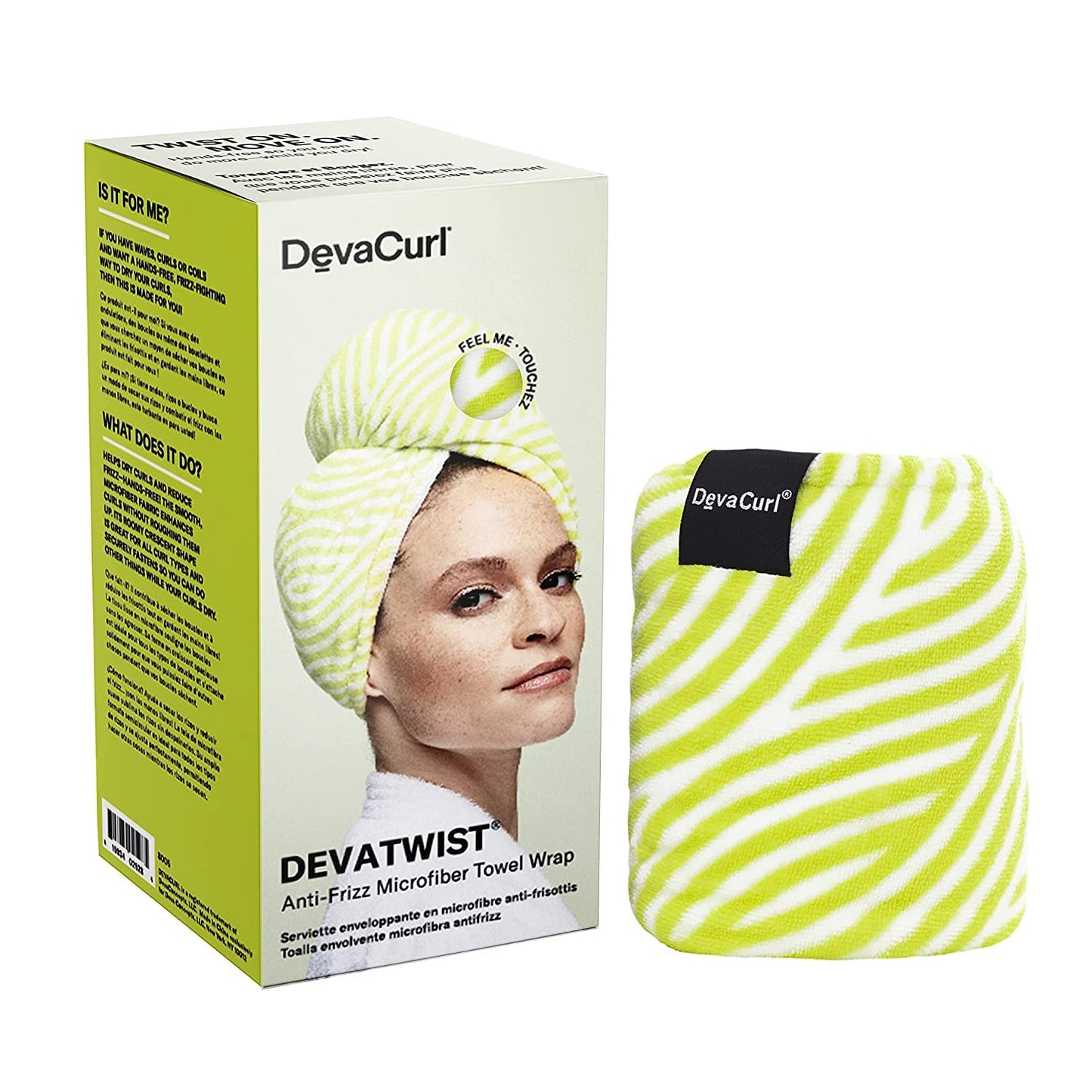 White Smoke DevaCurl DevaTwist Anti-Frizz Microfiber Towel Wrap, Hands Free Design