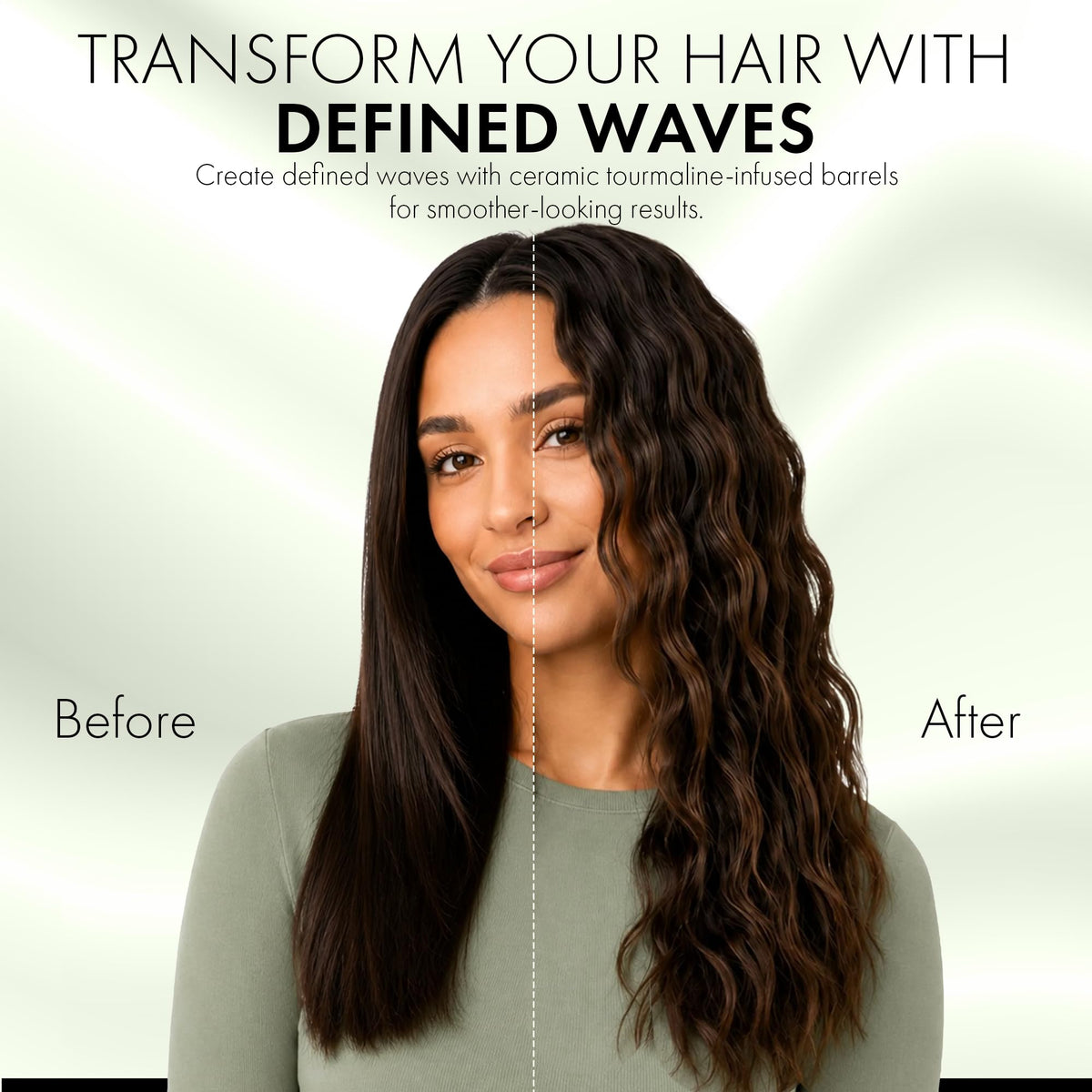 Seashell StyleCraft Sage Ceramic Triple Barrel Hair Waver for Effortless Deep Waves
