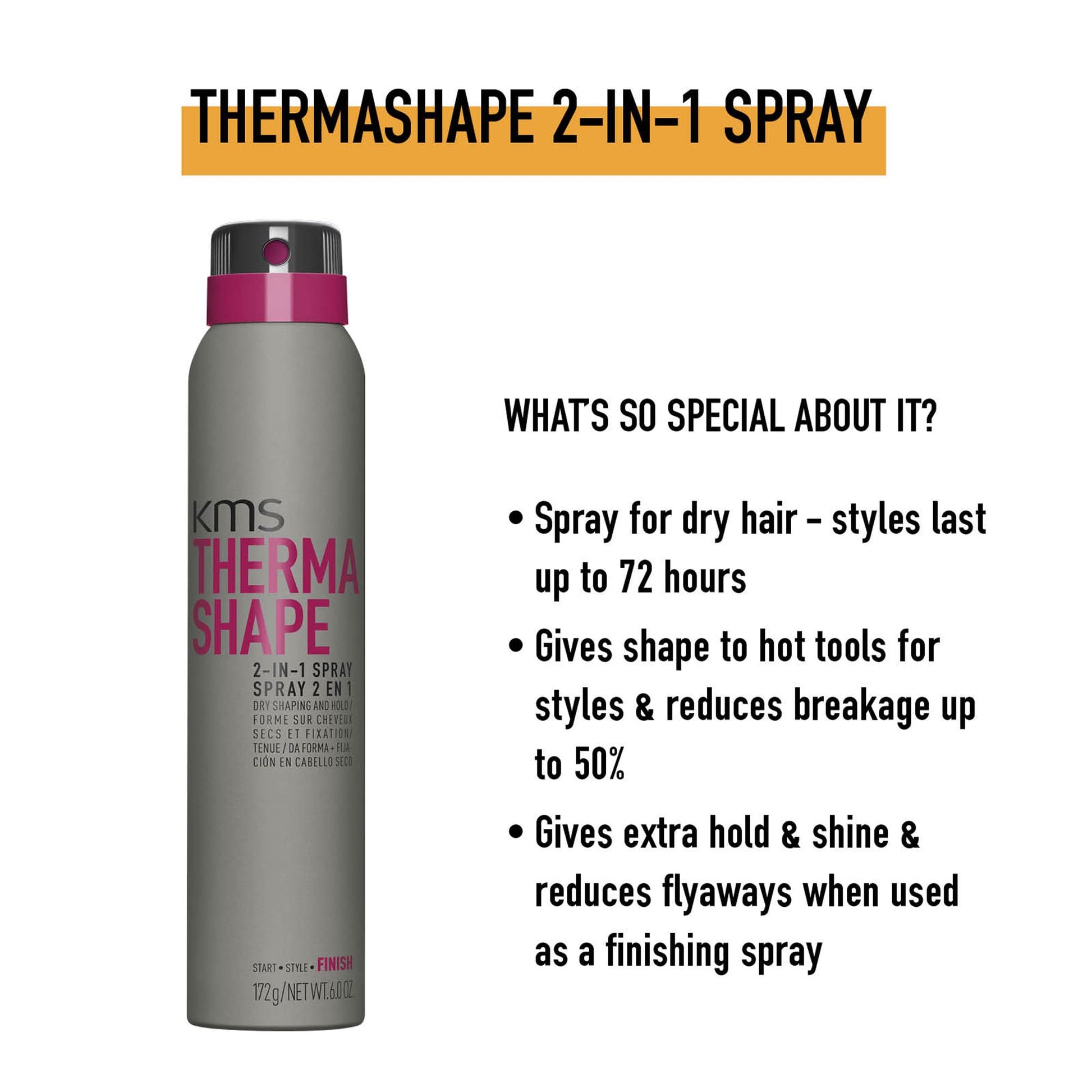 White Smoke KMS THERMASHAPE 2-in-1 Spray, 6.0 oz