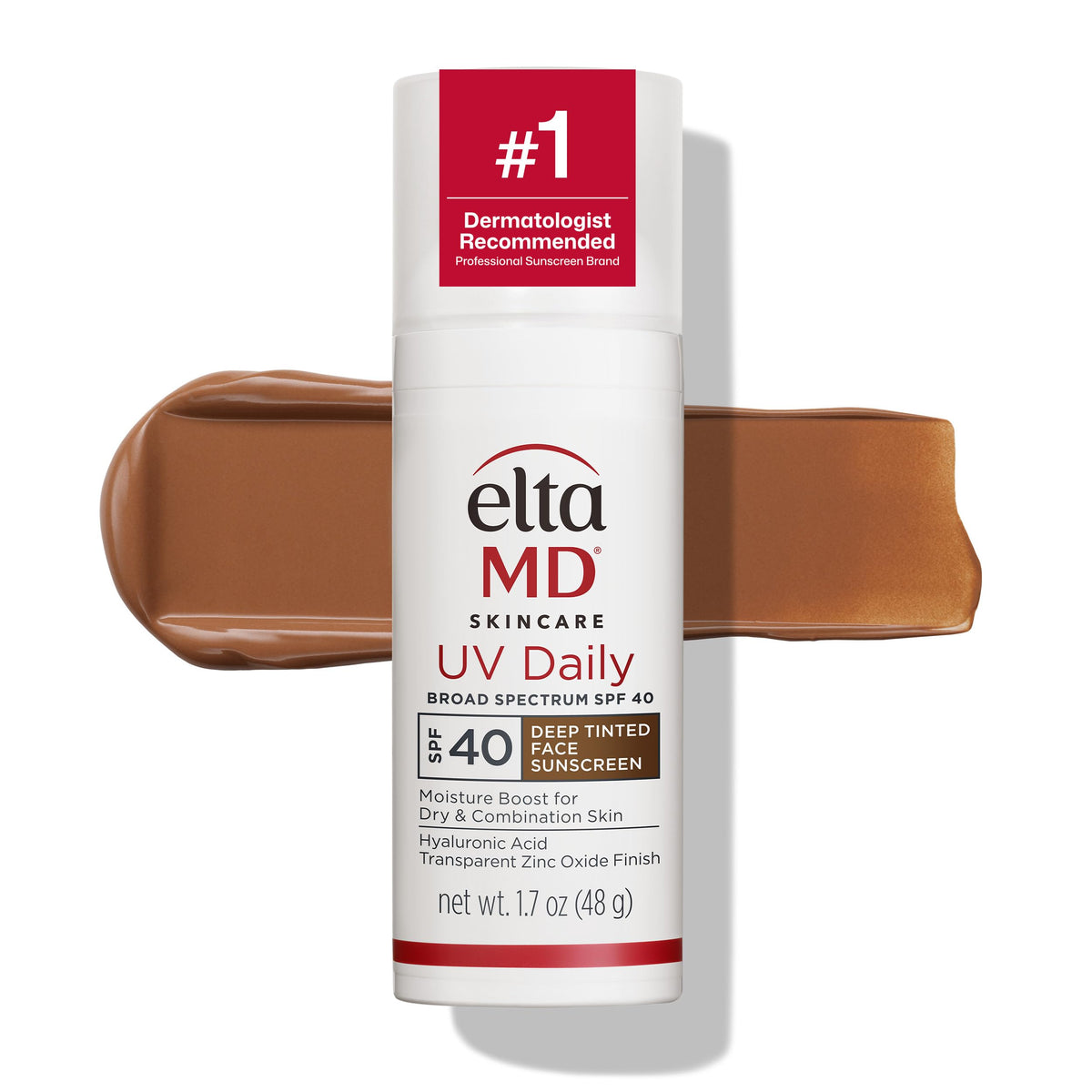 White Smoke EltaMD UV Daily Deep Tinted Face Sunscreen Moisturizer, SPF 40, 1.7 oz