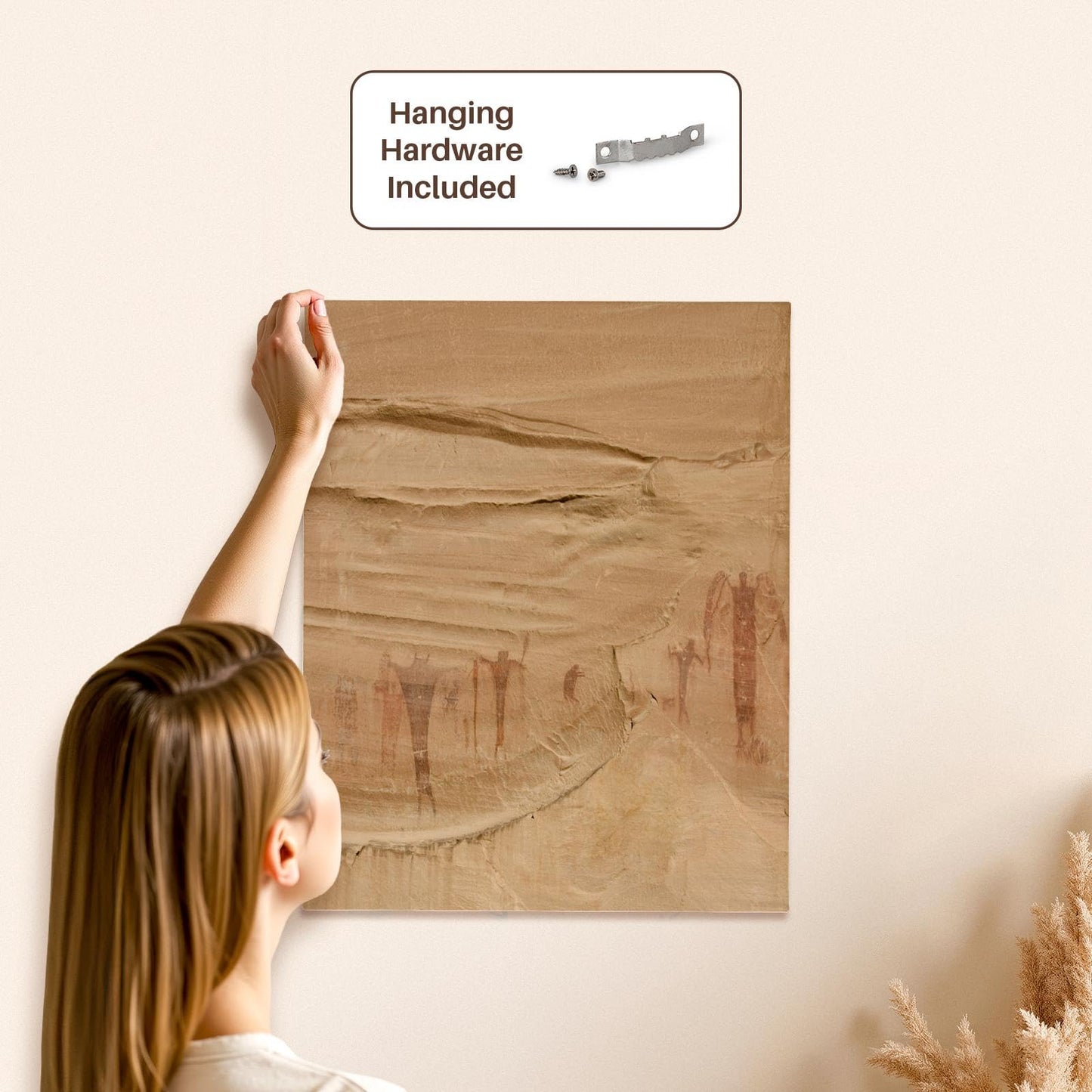 Misty Rose 3dRose UT, Buckhorn Wash, pictographs, Alcove Paintings - US45 BJA0071 - Jaynes Gallery Museum Grade Canvas Wrap 16x20