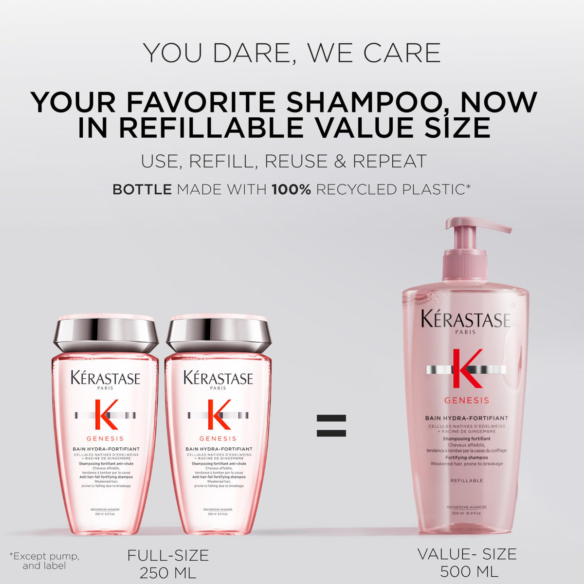 Light Gray Kerastase Genesis Hydra-Fortifiant Shampoo Refill – Weak Hair, 16.9 Fl Oz
