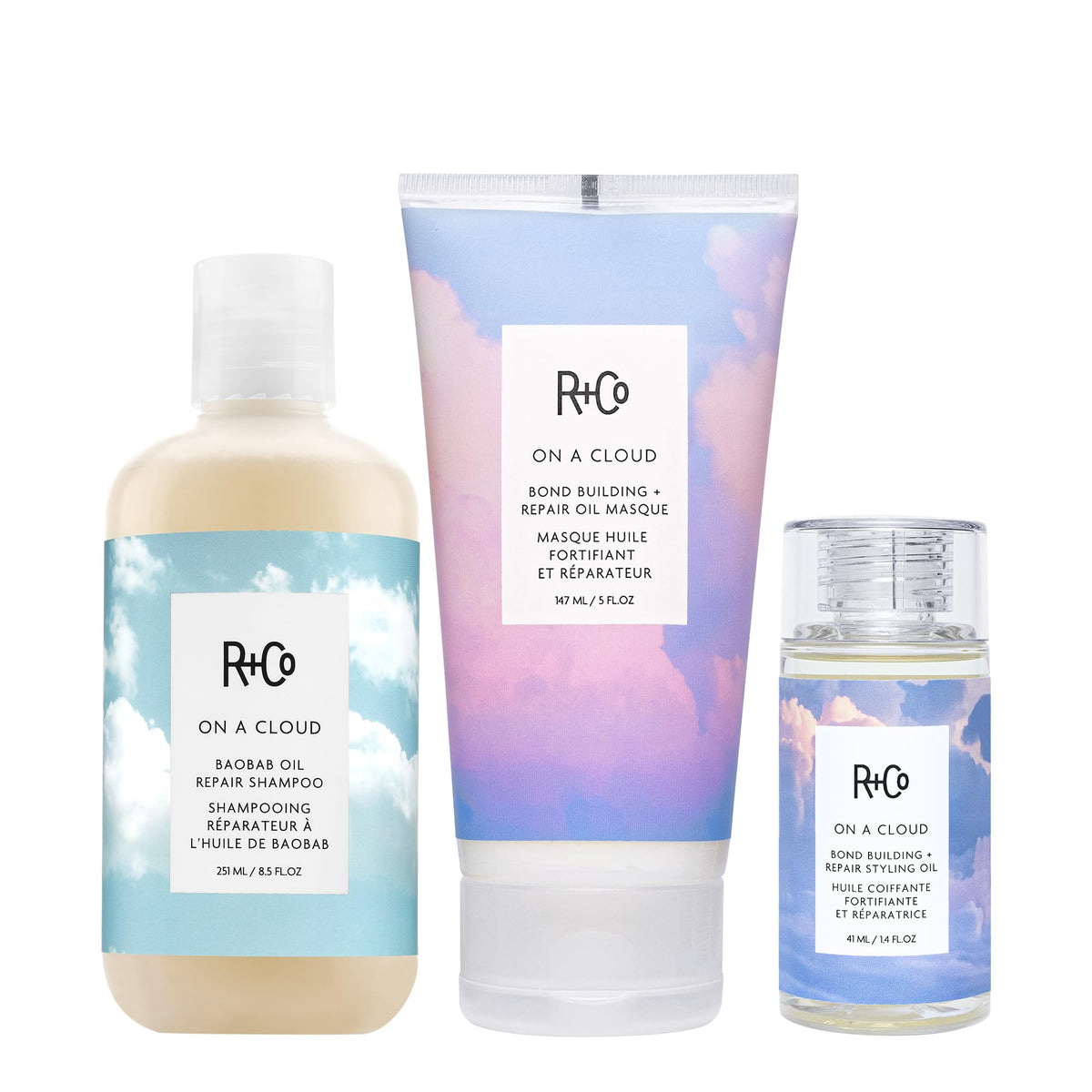 White Smoke R+Co ON A CLOUD Baobab Repair Shampoo, 8.5 OZ