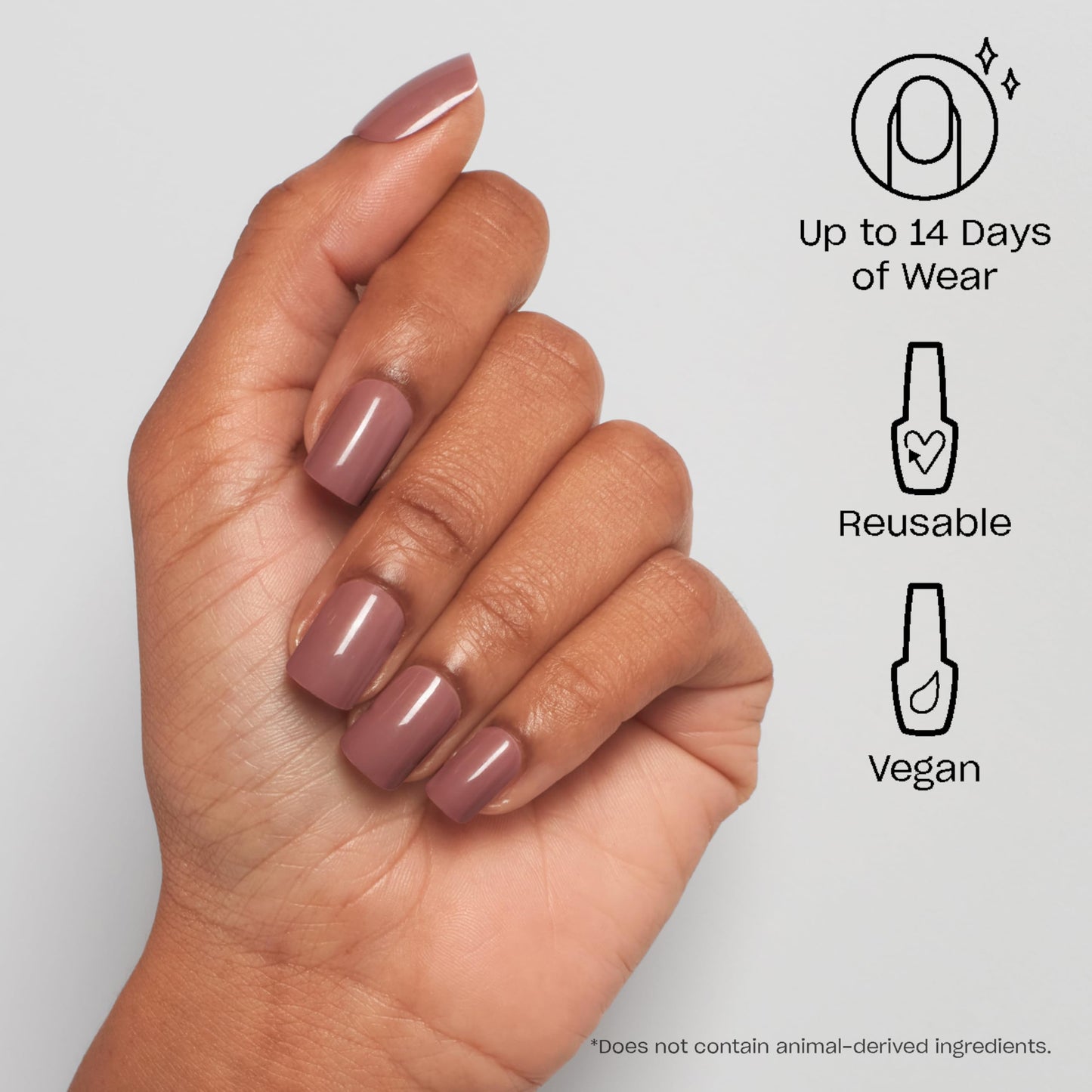 Light Gray OPI On Point Tickle My France-y | Short Squoval Soft Neutral Beige Press On Nails | 30 Count with Nail Glue | Long Lasting, Reusable, Non-damaging