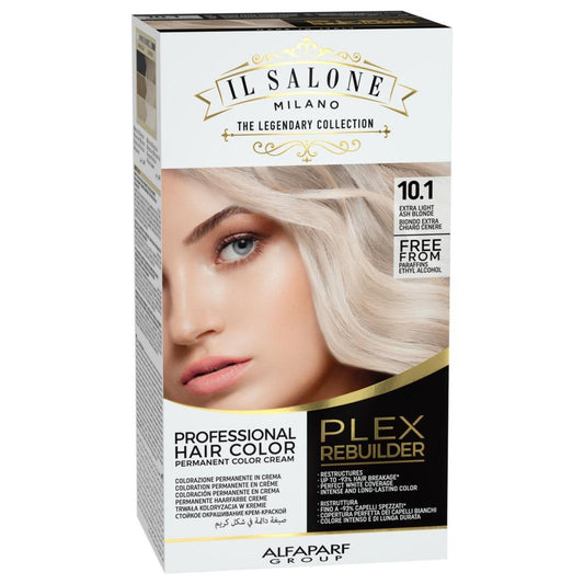 Lavender Il Salone Milano Plex Rebuilder Permanent Hair Color- 10.1 Extra Light Ash Blonde Hair Dye - Professional Salon - Premium Quality - Protects and Restructures - Paraffin, Paraben, Ethyl Alcohol Free