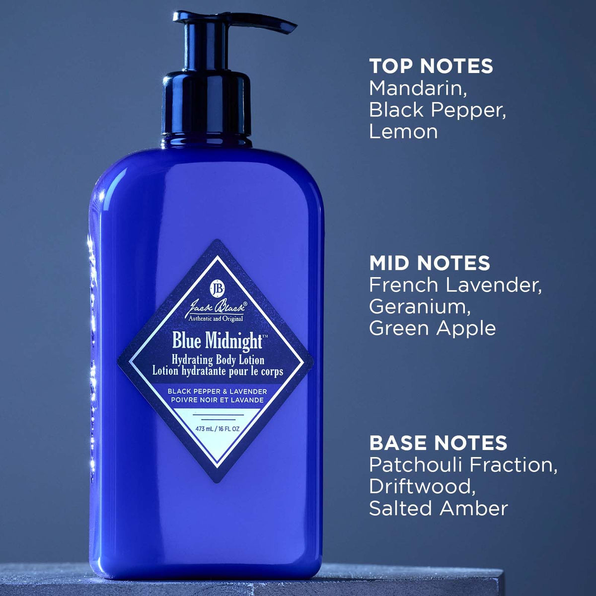 Dark Slate Blue Jack Black Blue Midnight Hydrating Body Lotion for Men