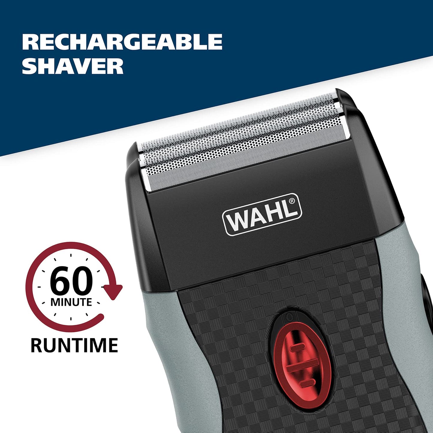 White Smoke Wahl Bump-Free Rechargeable Foil Shaver with Hypoallergenic Titanium Cutters for Close, Smooth Shaving - Model 7339-300