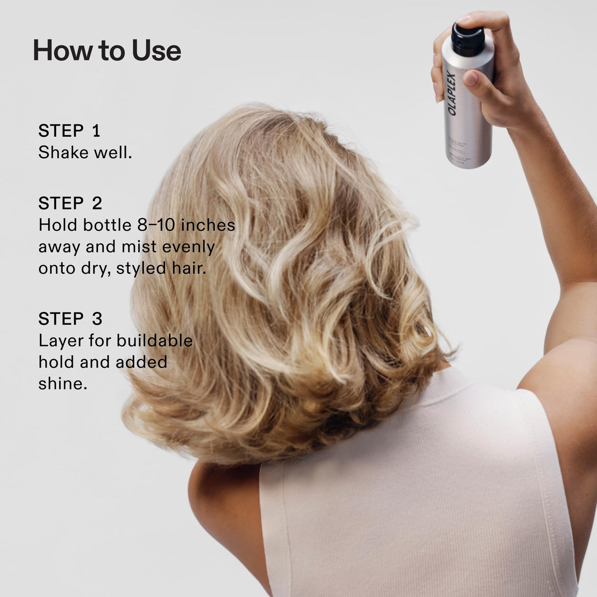 Light Gray Olaplex Shape Set™ Hairspray, Flexible Medium Hold, Weightless, 245 mL