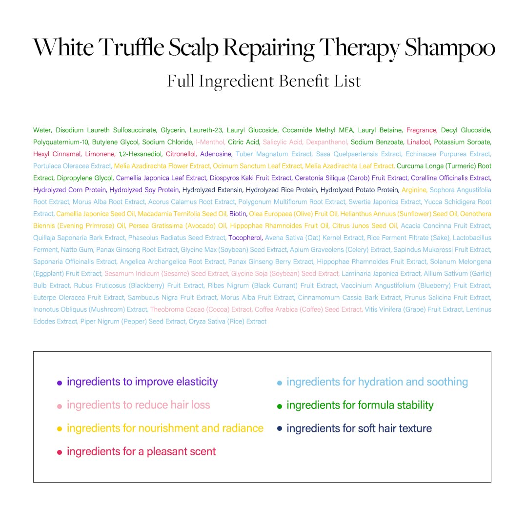 White Smoke d'alba Piedmont Professional Repairing Scalp Therapy Serum Shampoo 275ml, Mild and Vegan Formula, Gentle Hair and Scap Treatment