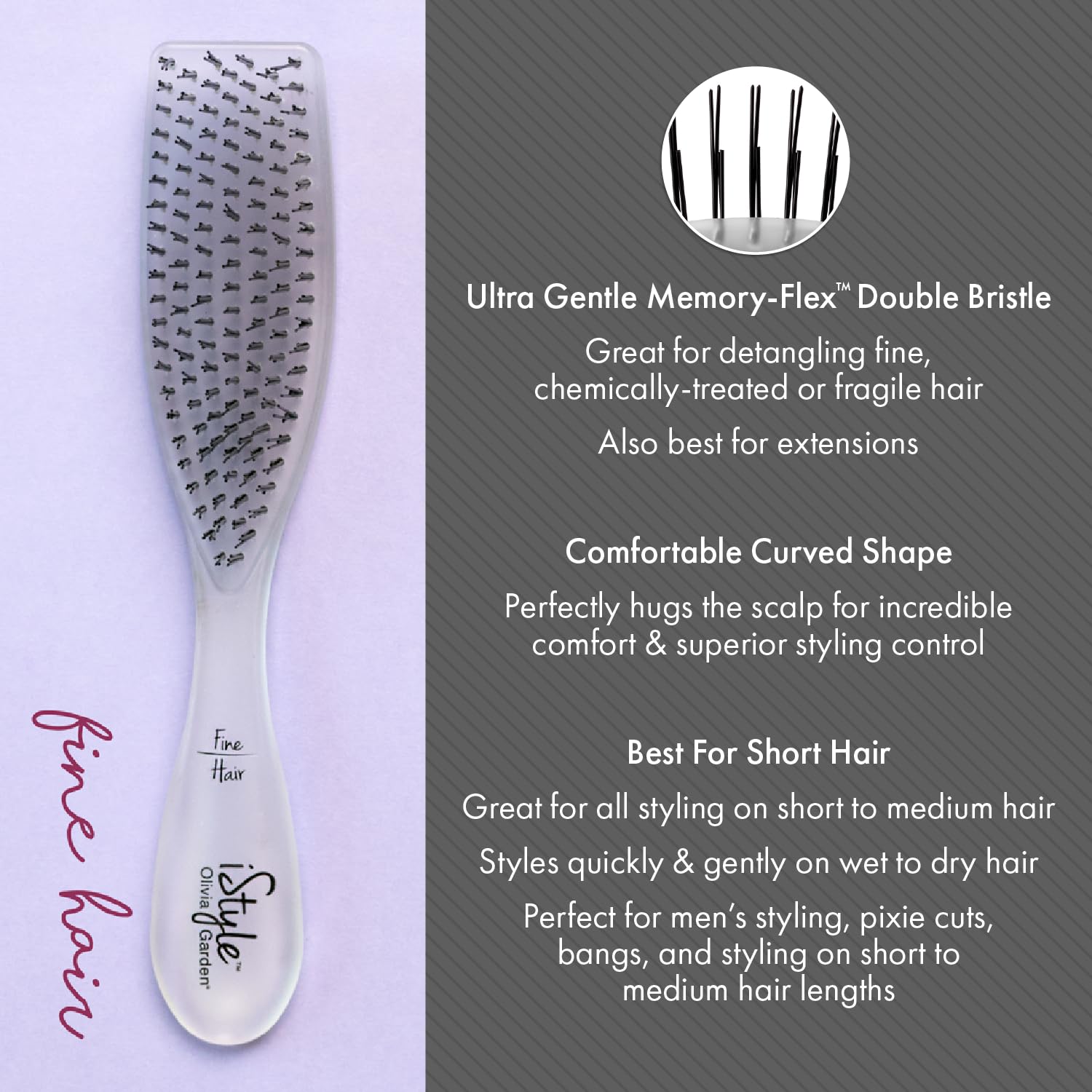 Dim Gray Olivia Garden iStyle Hair Brush (Fine)