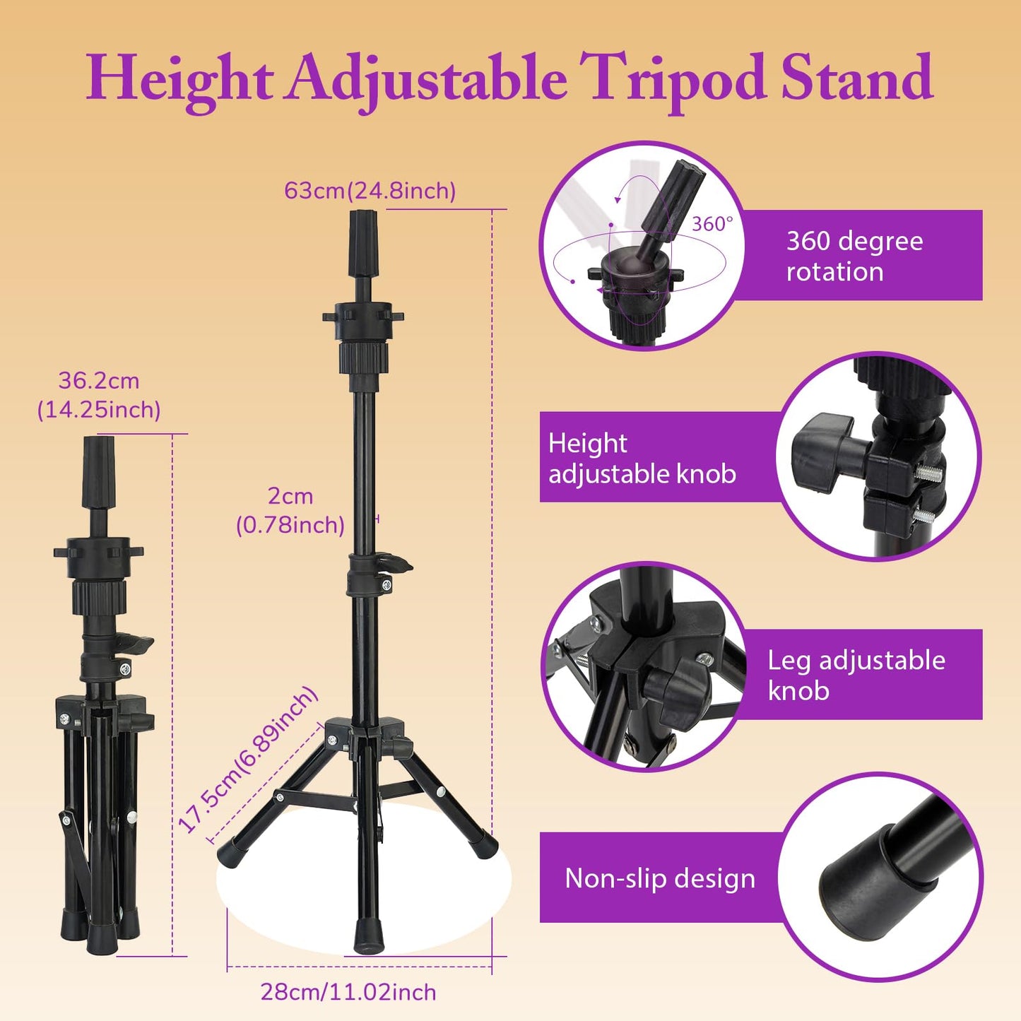Light Goldenrod Mannequin Head with 80% Real Human Hair with Tripod Stand - 28" Makeup Cosmetology Manikin Doll Head for Hair Styling, Hairdressing Training Head for Braiding Practice Suitable for Hair Extensions