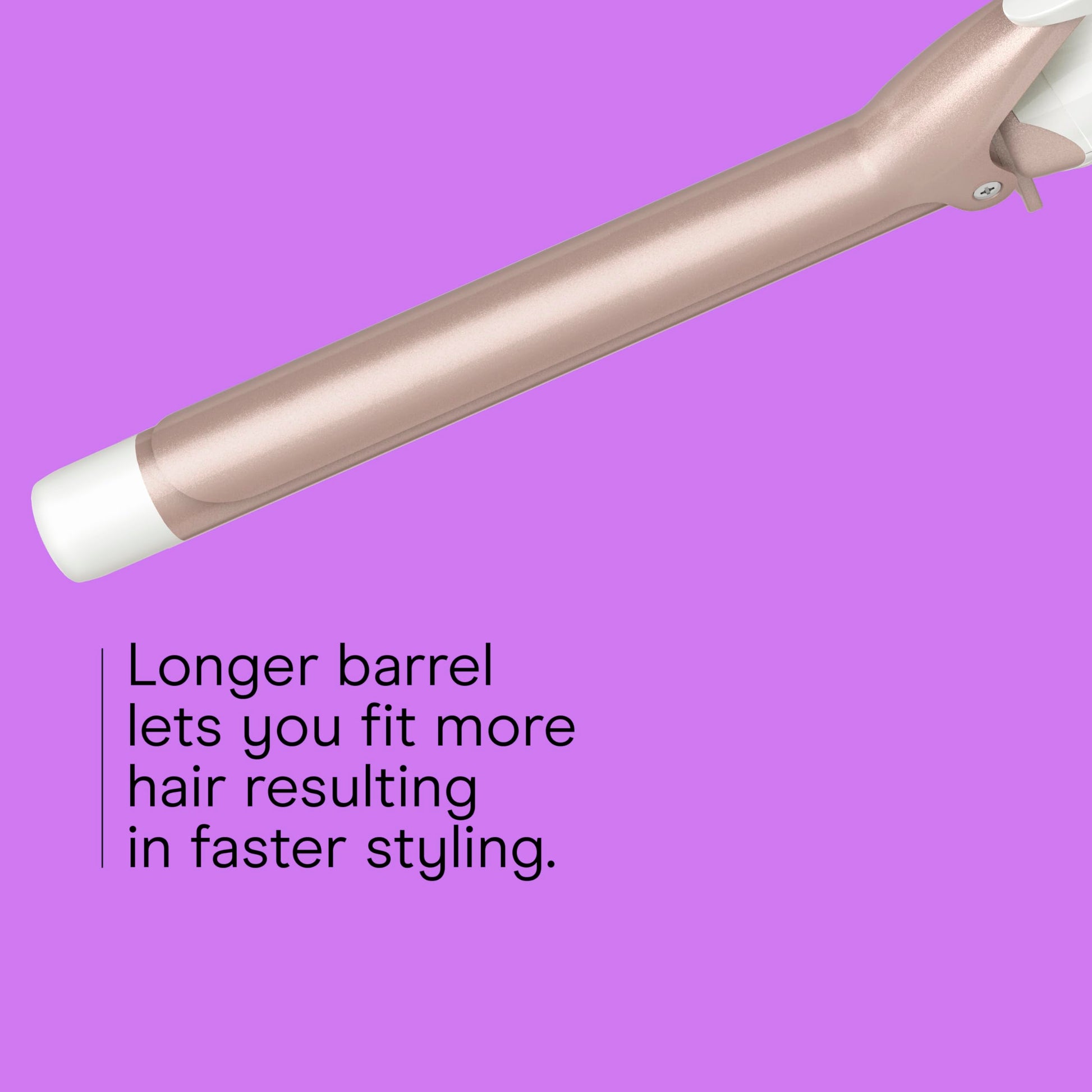 Violet Conair Double Ceramic 1-Inch Long Barrel Curling Iron, 1-Inch Barrel Creates Classic Curls to Loose Waves, Hair Curler for Use on Short, Medium, & Long Hair, White/Rose Gold