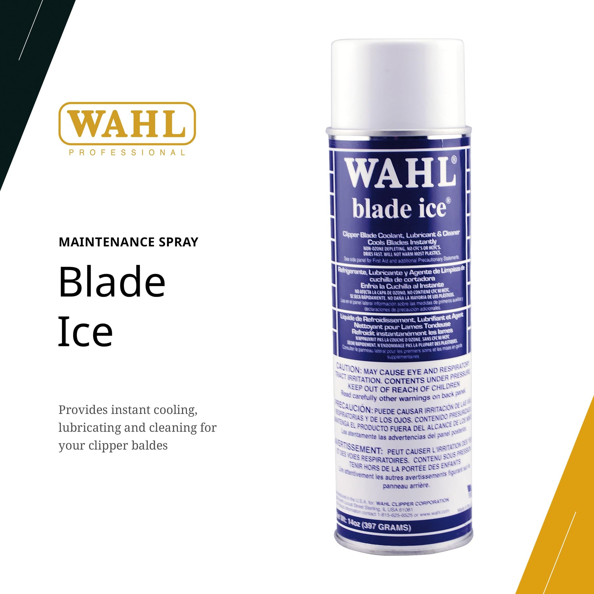 White Smoke Wahl Professional Blade Ice Spray, Blade Coolant, Instant Cooling Lubricant and Cleaner for Clippers and Trimmers, 14 Fl Oz