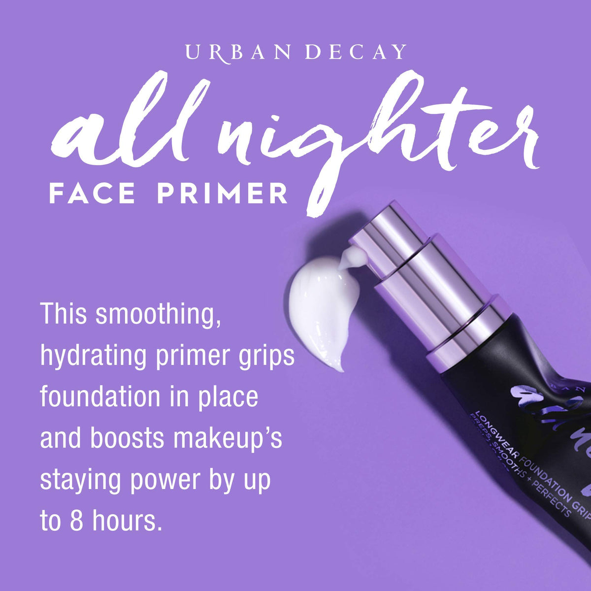 Medium Purple Urban Decay All Nighter Face Makeup Primer - Travel Size (0.28 fl oz)