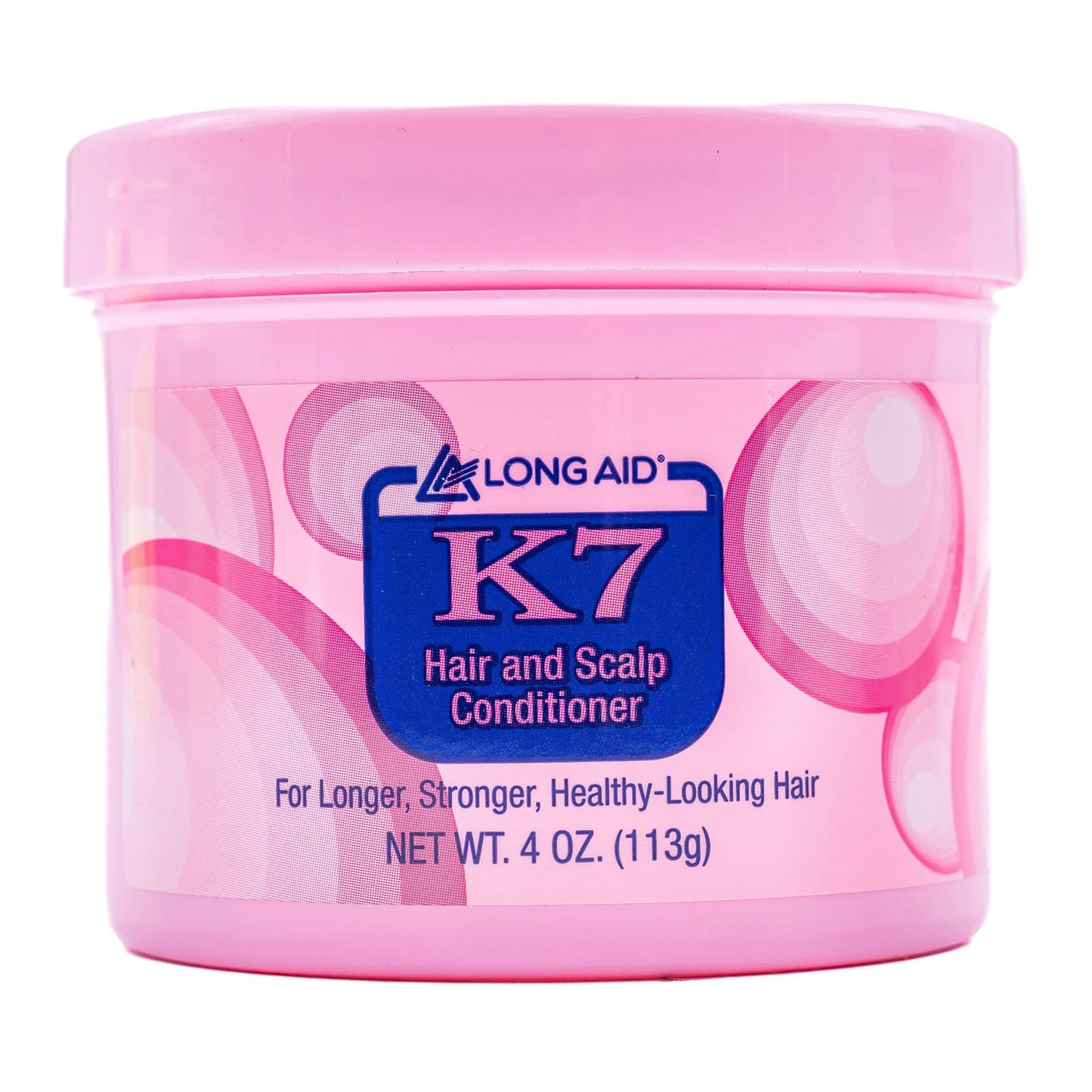 Pink Ampro Long-Aid K7 Hair and Scalp Conditioner - Rich with Natural Emollients - Provides Stronger Hair and Scalp for All Hair Textures - Protects Against Humidity and Nature - 4 oz