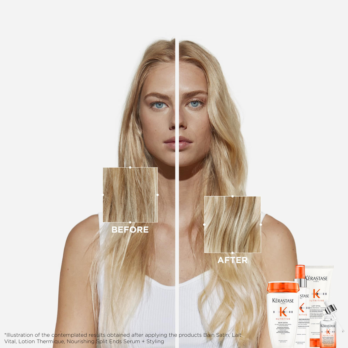 White Smoke Kérastase Nutritive Bain Satin Shampoo – For Fine to Medium Dry Hair