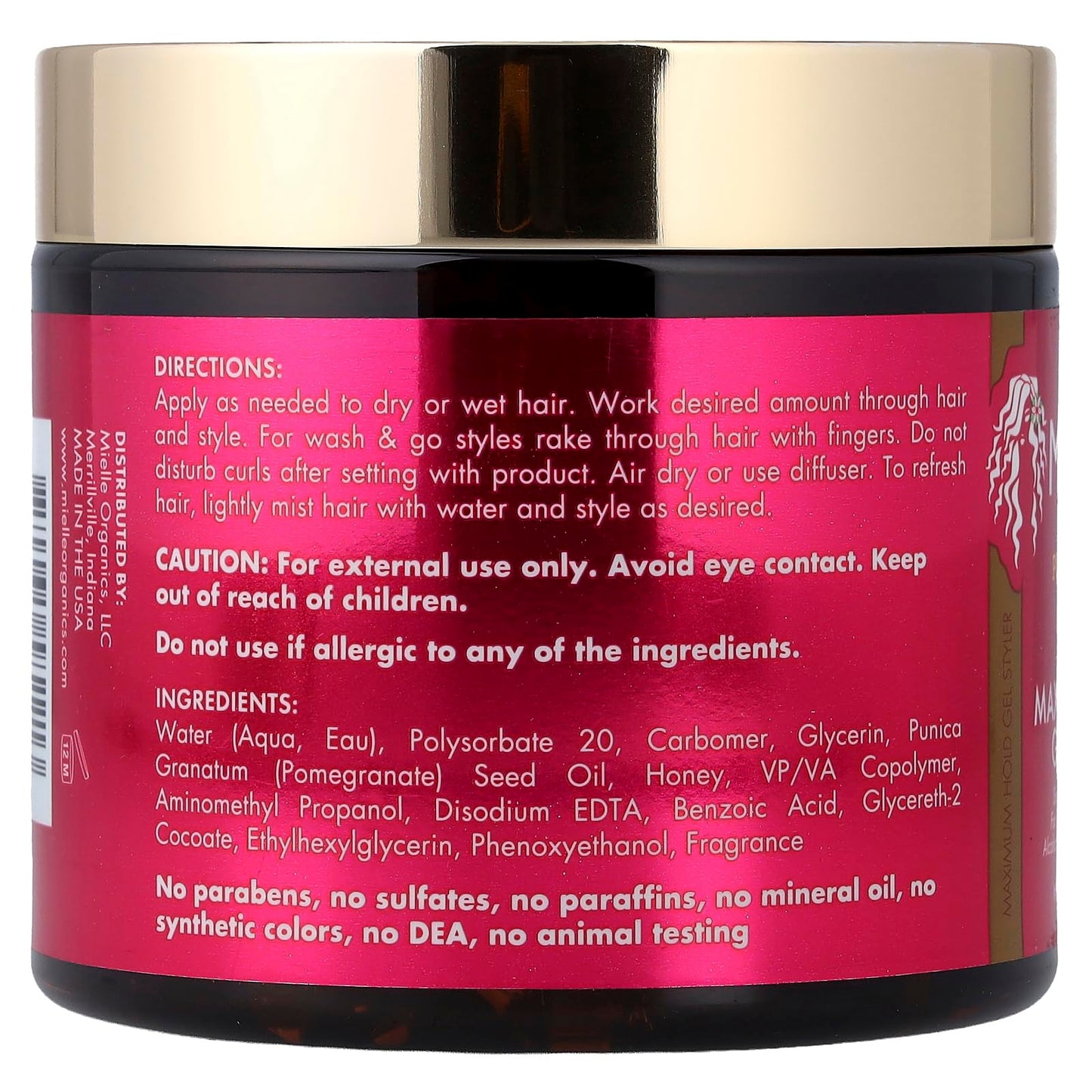 Brown Mielle Pomegranate & Honey Blend MAXIMUM HOLD GEL STYLER