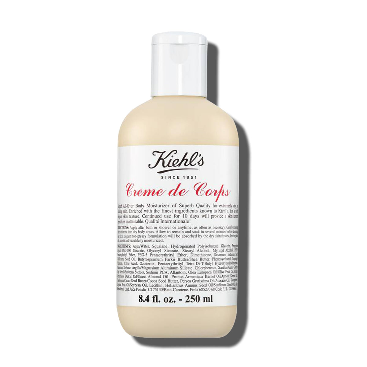 White Smoke Kiehl's - Creme de Corps Body Lotion, Fast Hydration - 16.9 fl oz
